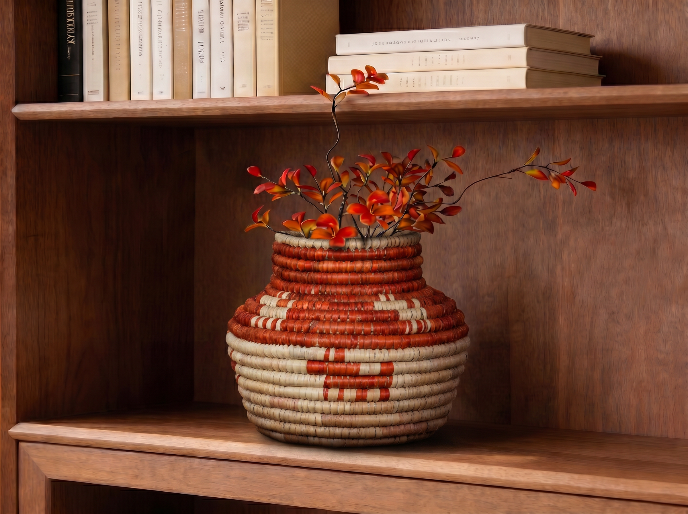 Rust Hound Circle Coiled Vase