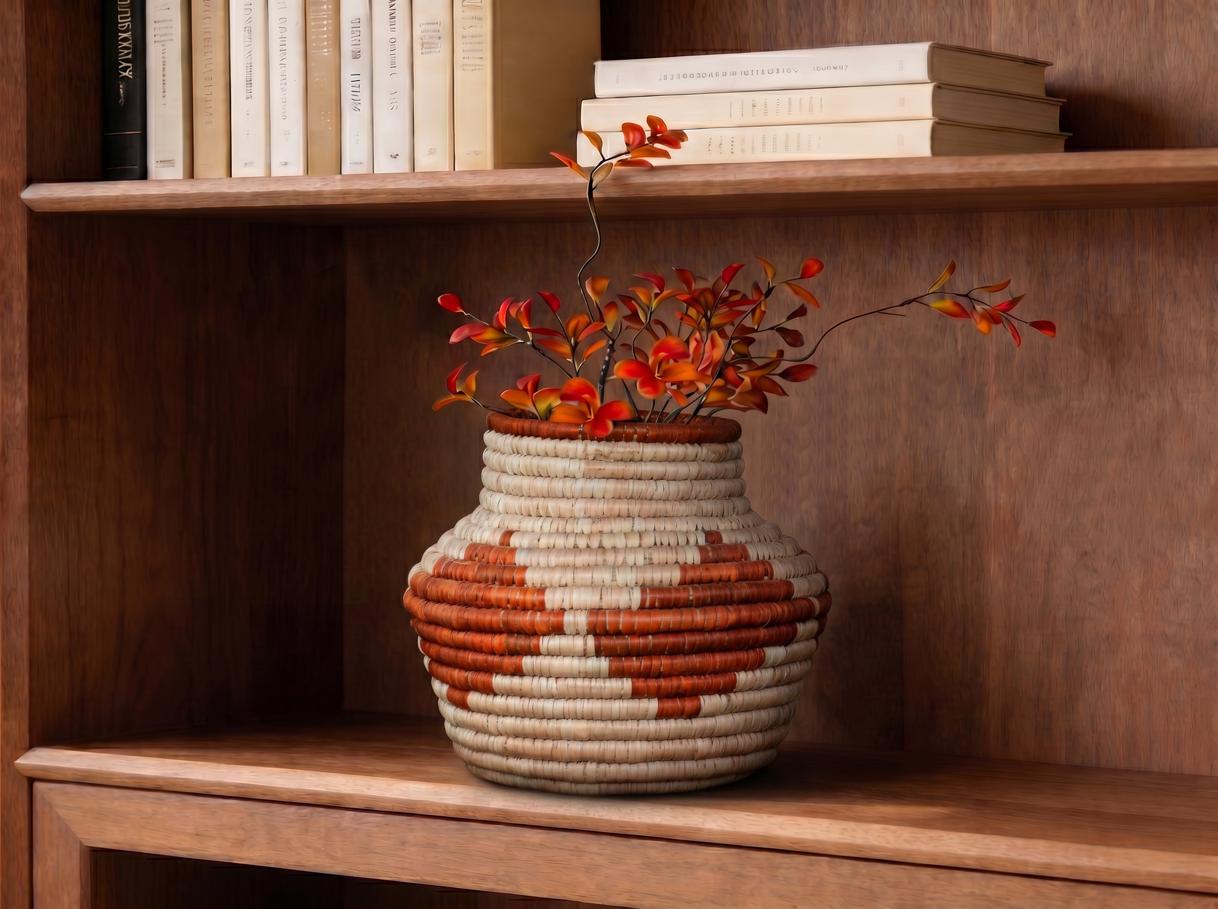 Rust Cubes Coiled Vase