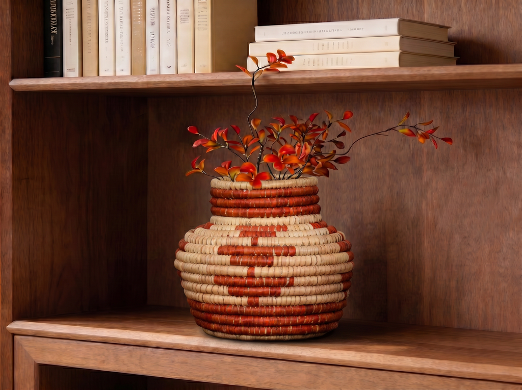 Brown Steps Coiled Vase