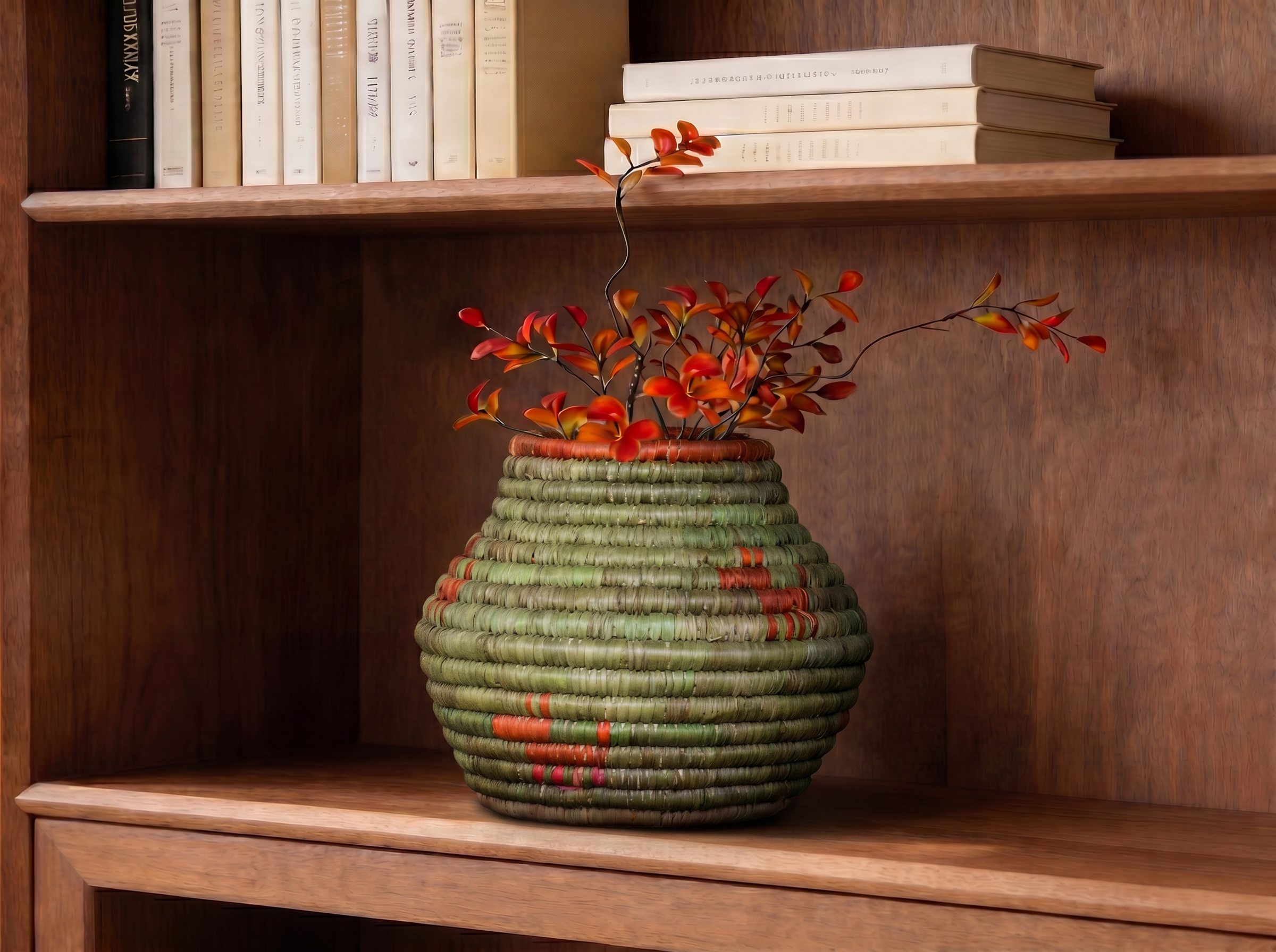 Green Emerald Small Coiled Vase Potter