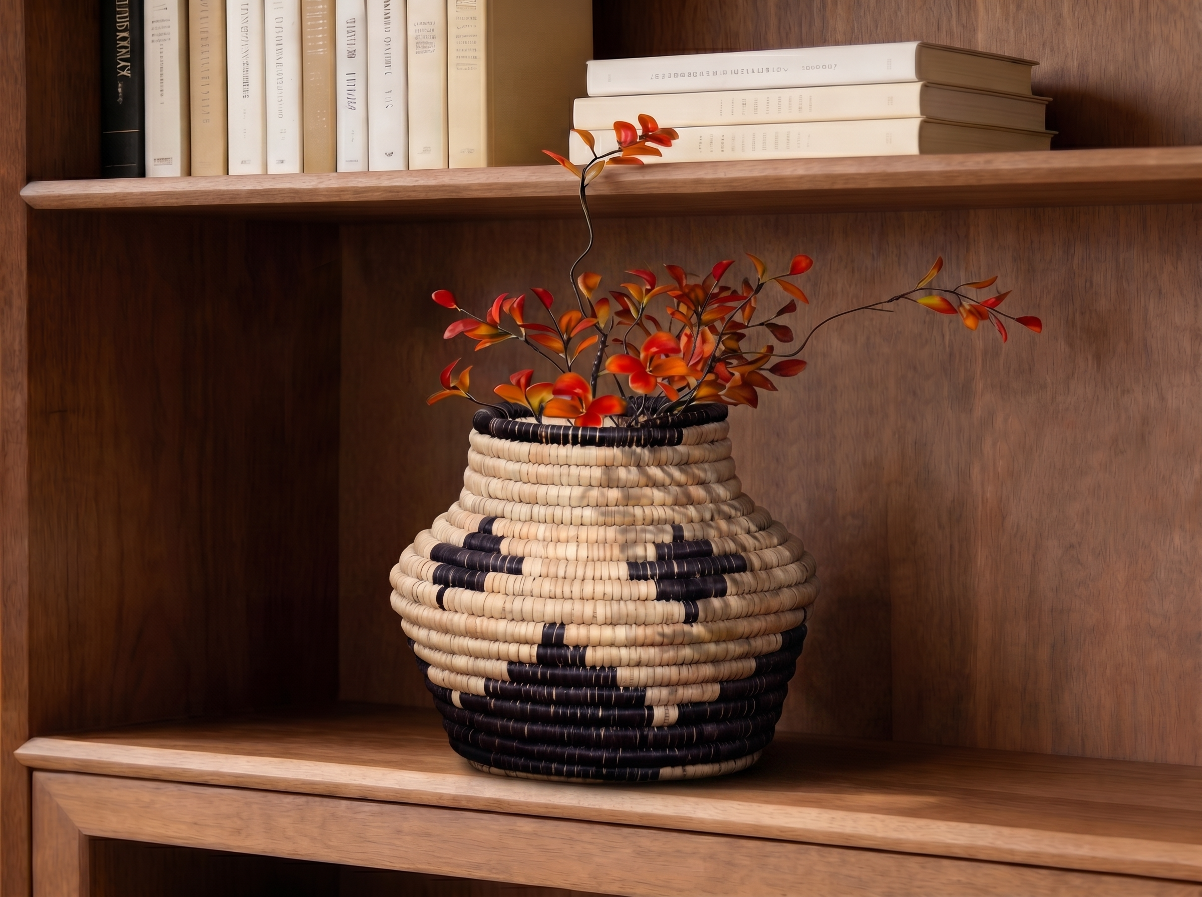 Cross Motif Coiled Vase