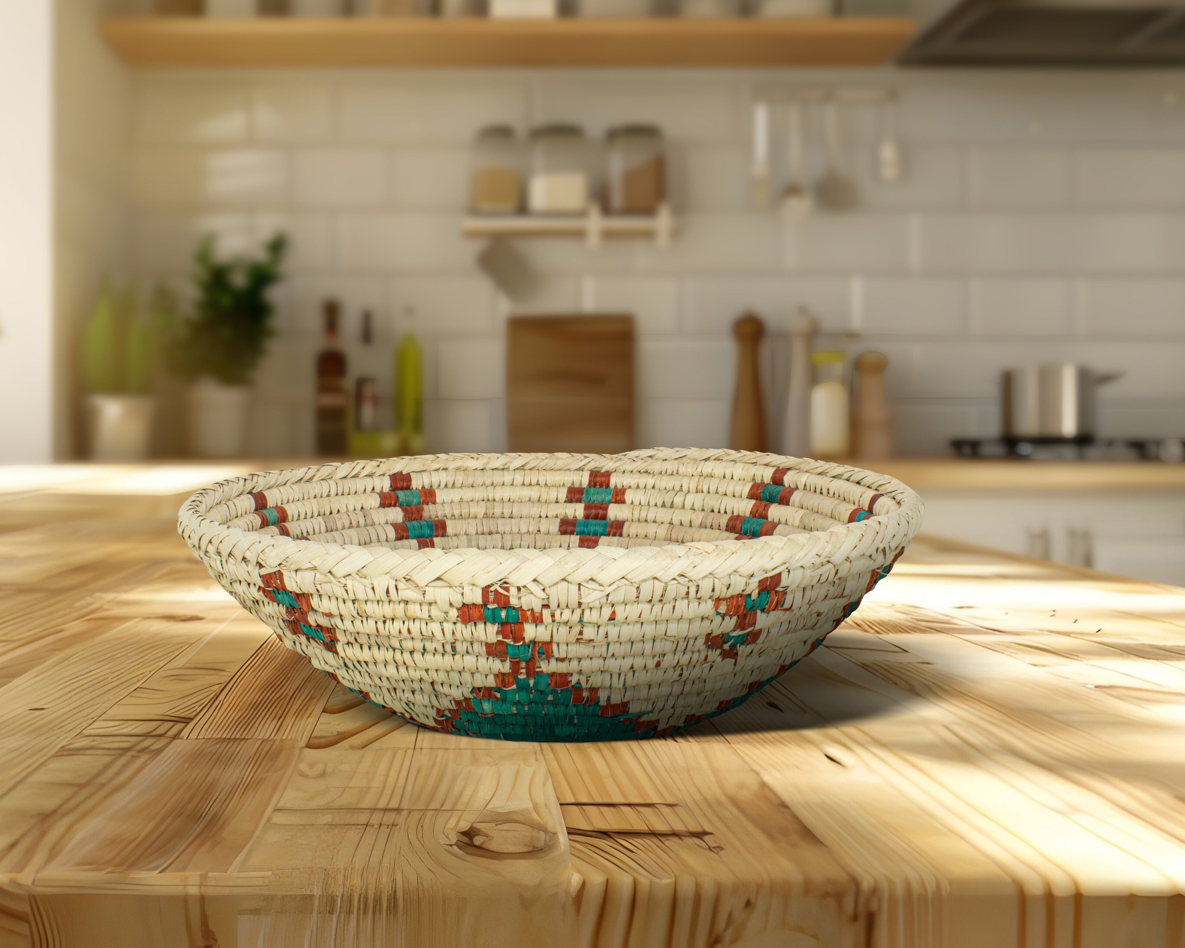 Star Turquoise Bowl Basket 13-Inch BB-1305-13