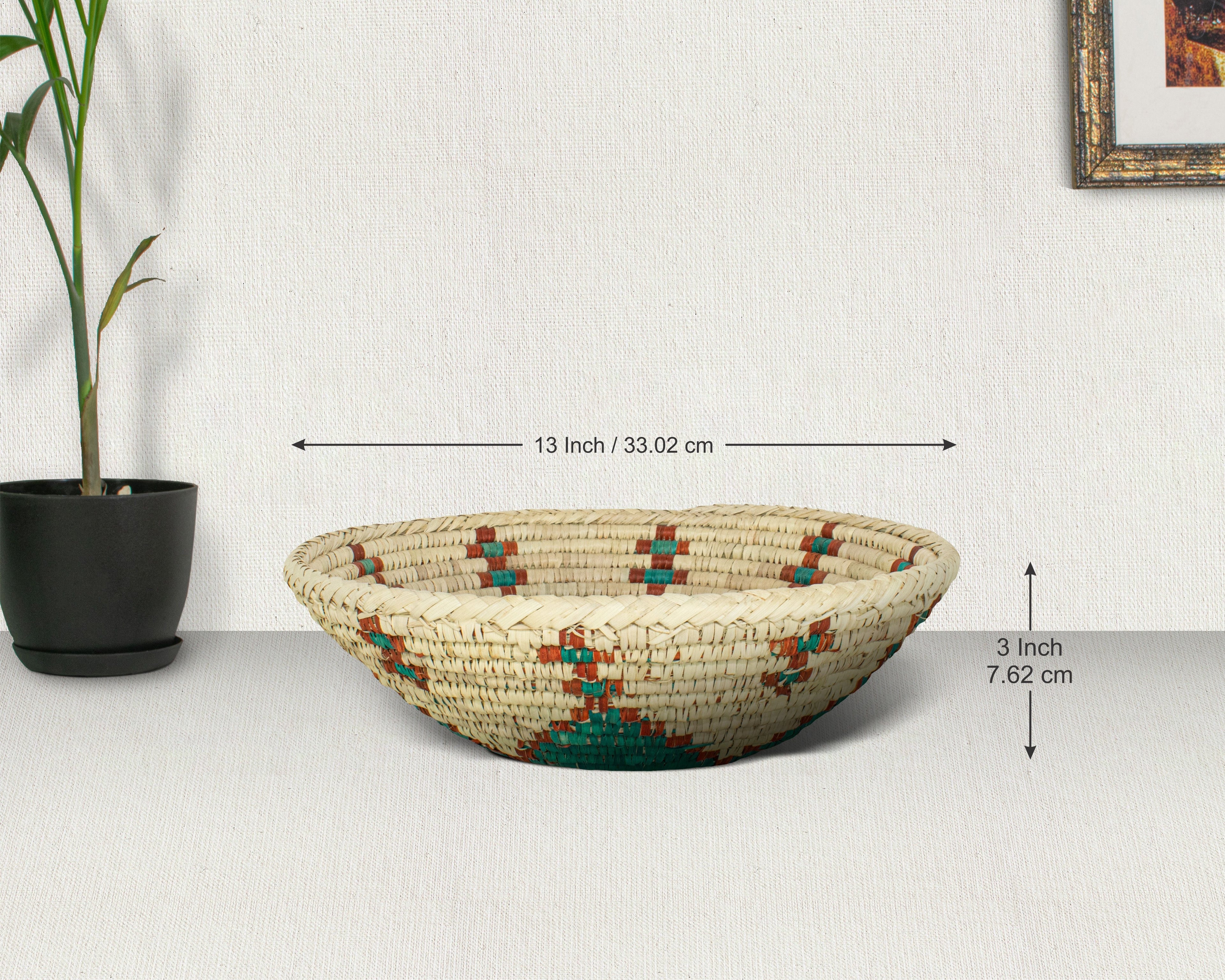 Star Turquoise Bowl Basket 13-Inch BB-1305-13