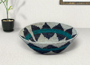 Black & Green Navajo Inspired Bowl Basket 22-Inch