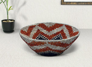 Lotus Swirl Navajo Inspired Bowl Basket 22-Inch