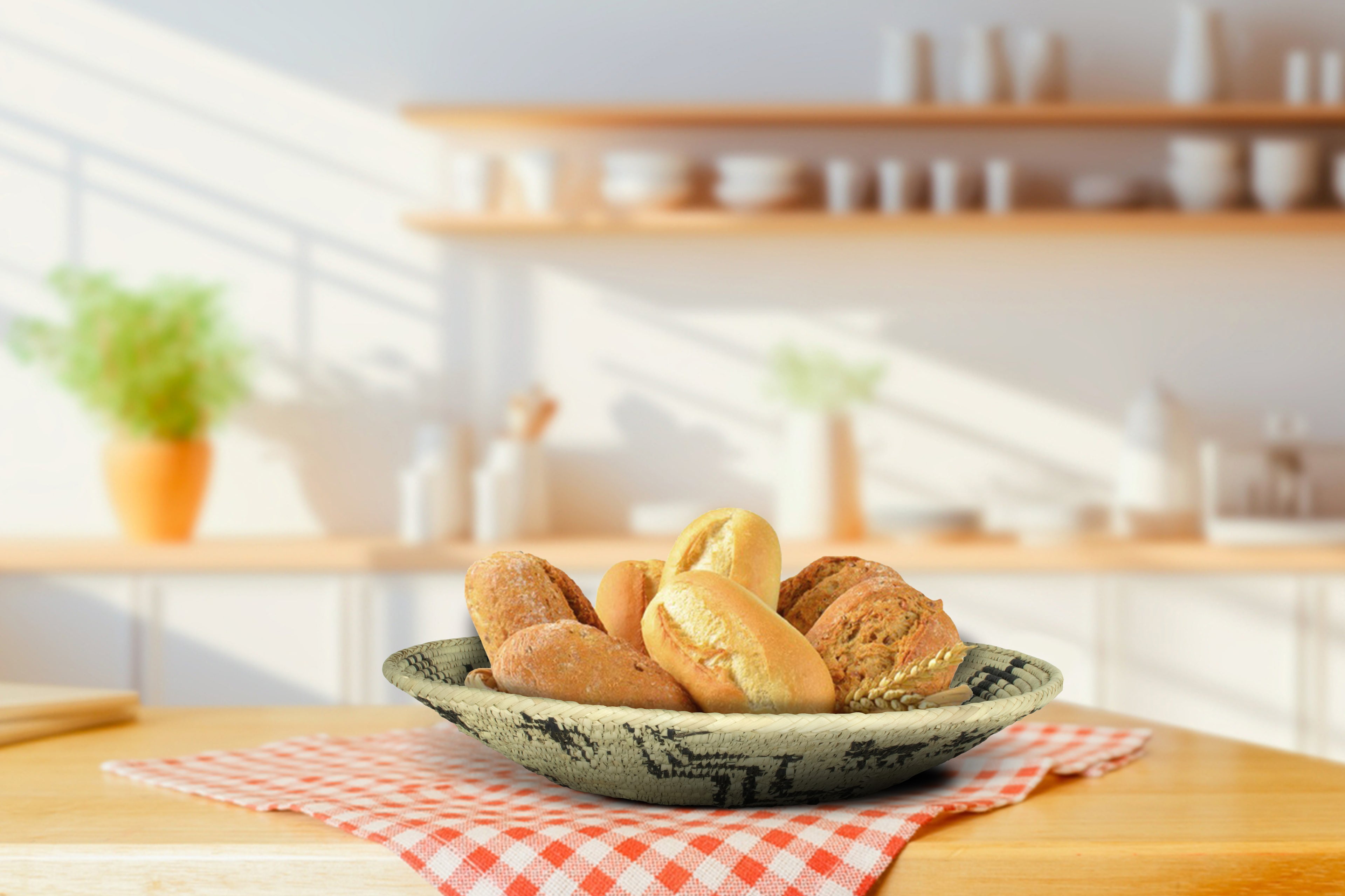 Four Men Four Dog Bowl Basket 14-inch BSK-125-15