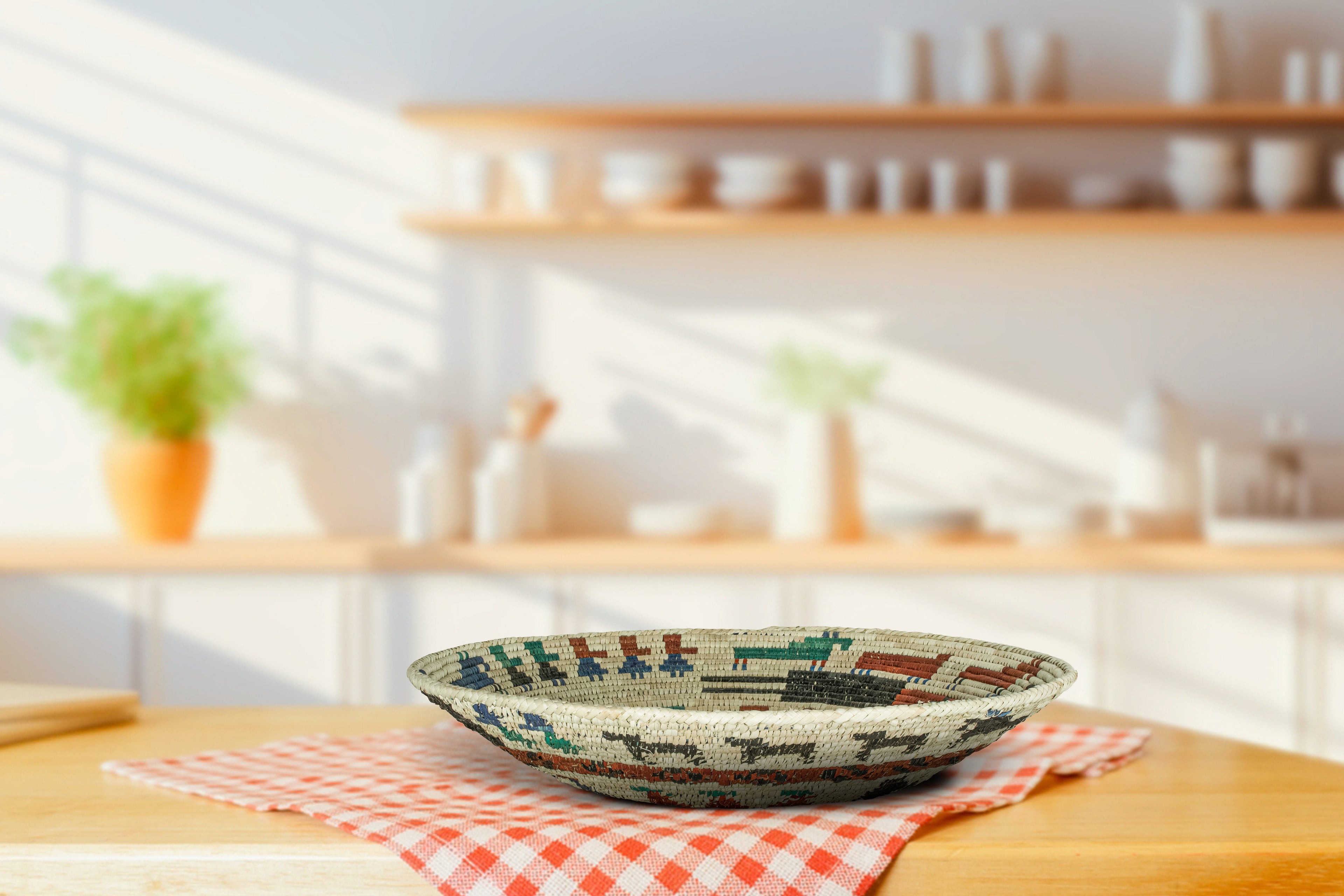 Tribal Tapestry Basket 14-inch BSK-168-15