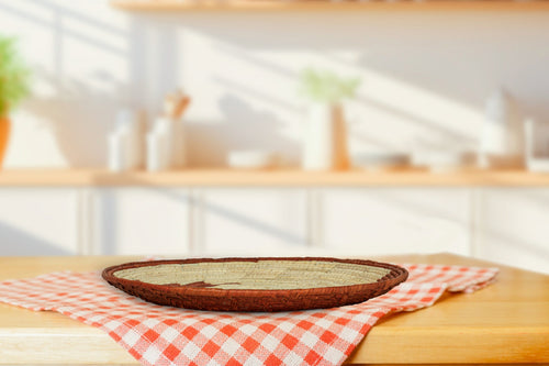 12" Dia Cinnabar Wash Flat Basket