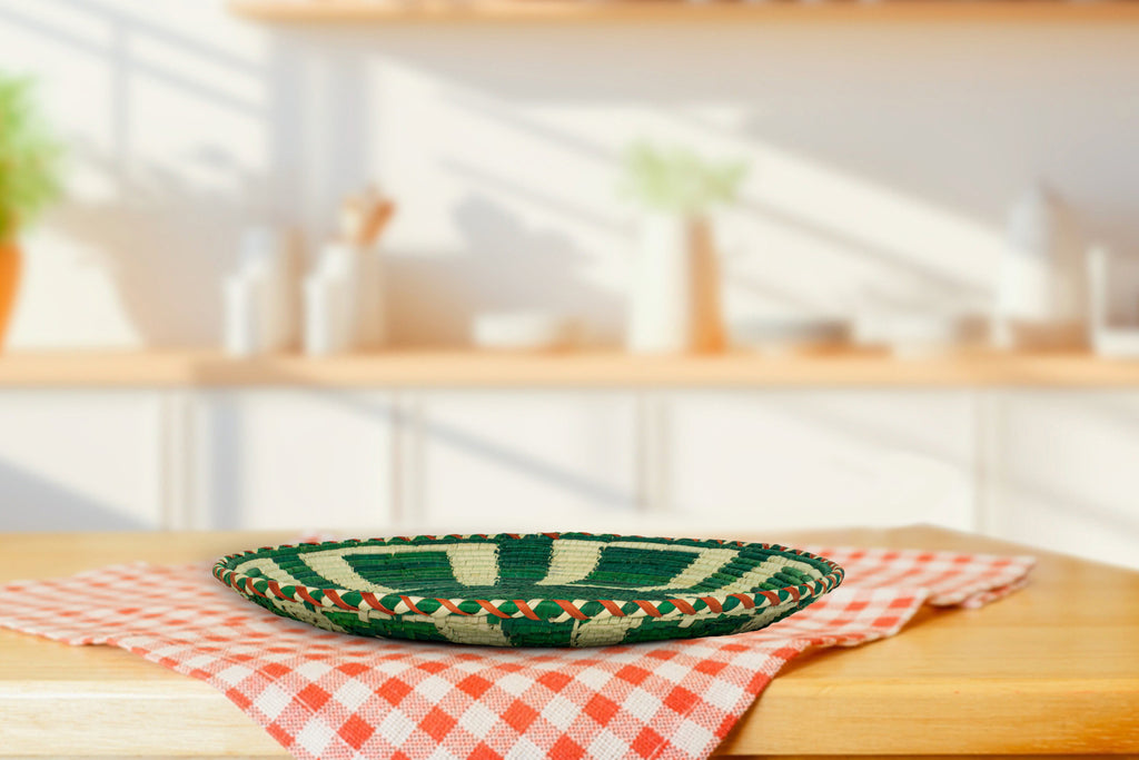 Green Glow Flat Basket 12-Inch Pl-319-12