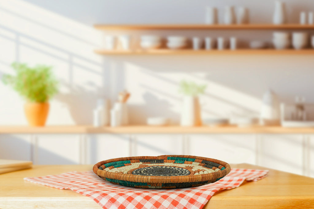 Orange Lizard Thick Coil Flat Basket 12-Inch TPL-020-13 B