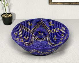 Purple Dogs Navajo Inspired Bowl Basket 22-Inch