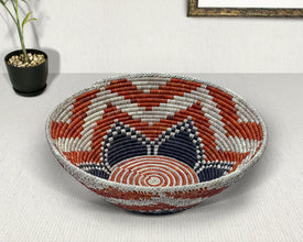 Lotus Swirl Navajo Inspired Bowl Basket 22-Inch