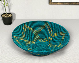 Green Star Navajo Inspired Bowl Basket 22-Inch