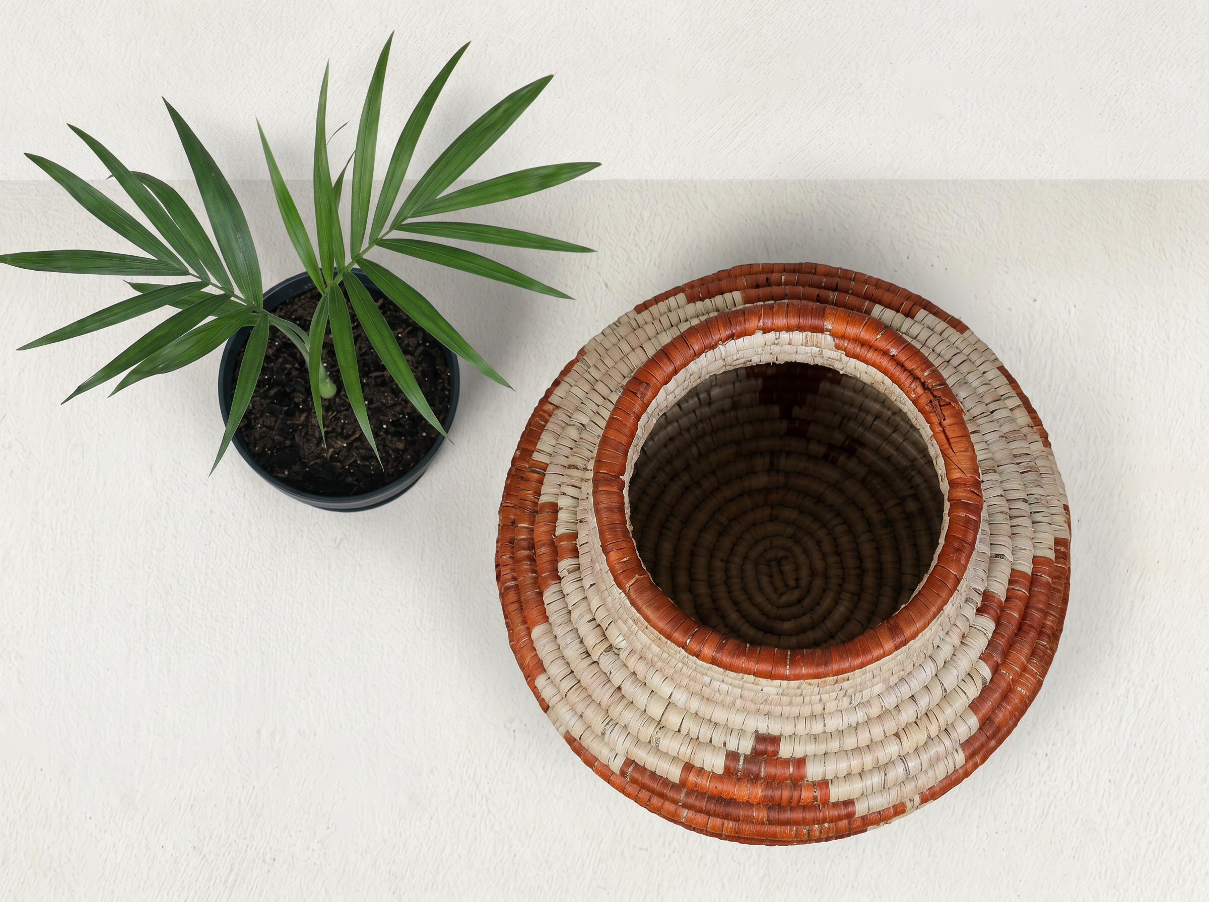 Rust Cubes Coiled Vase