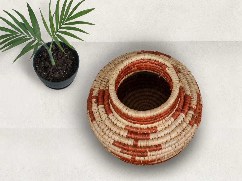 Brown Steps Coiled Vase
