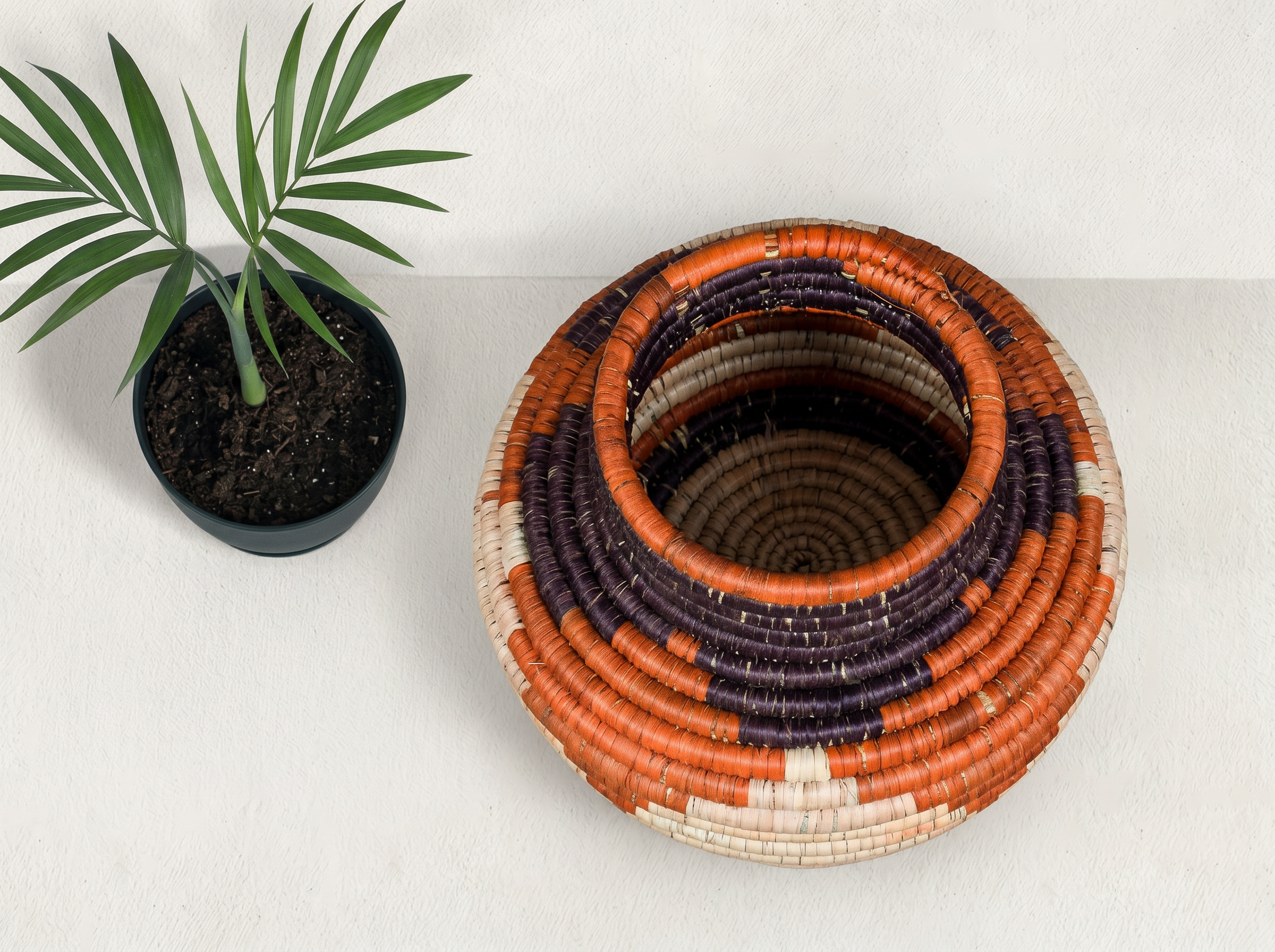 Cube Motif Coiled Vase