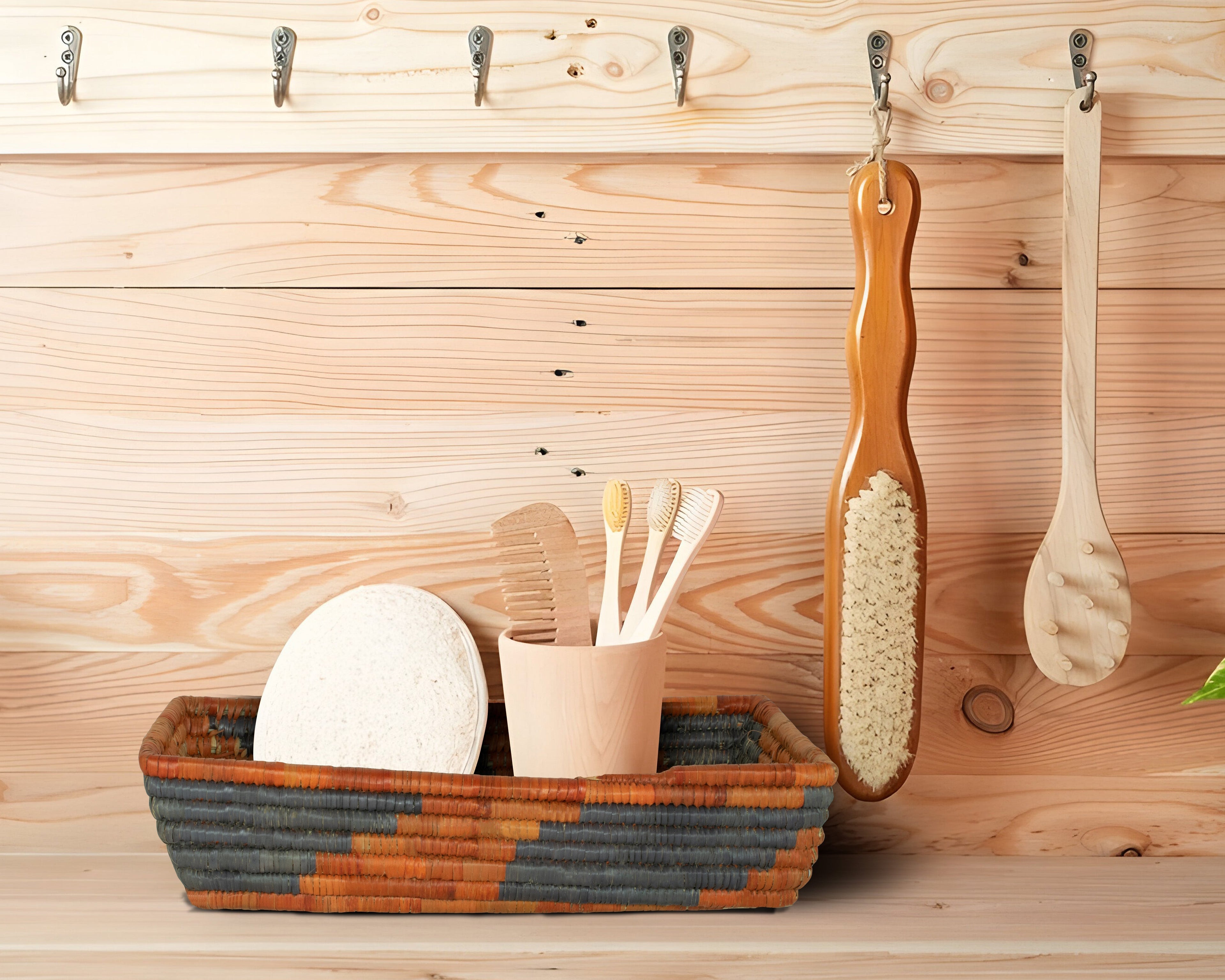 Waves Black Woven Spoon Basket SB-1703-10