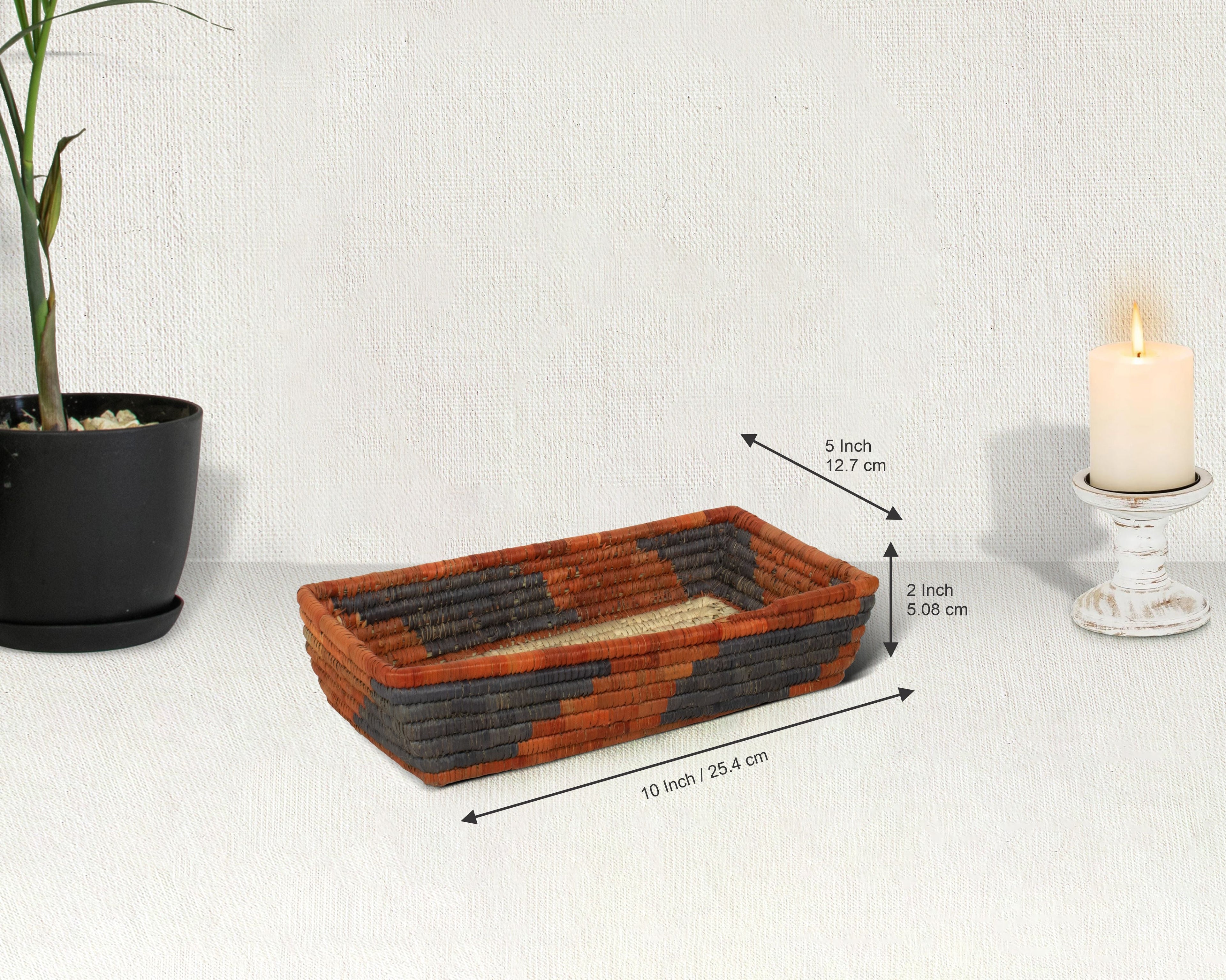 Waves Black Woven Spoon Basket SB-1703-10