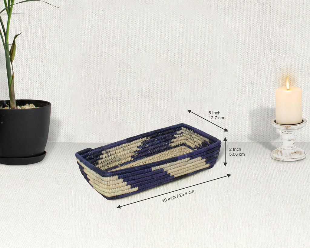 Waves Blue Woven Spoon Basket SB-1701-10