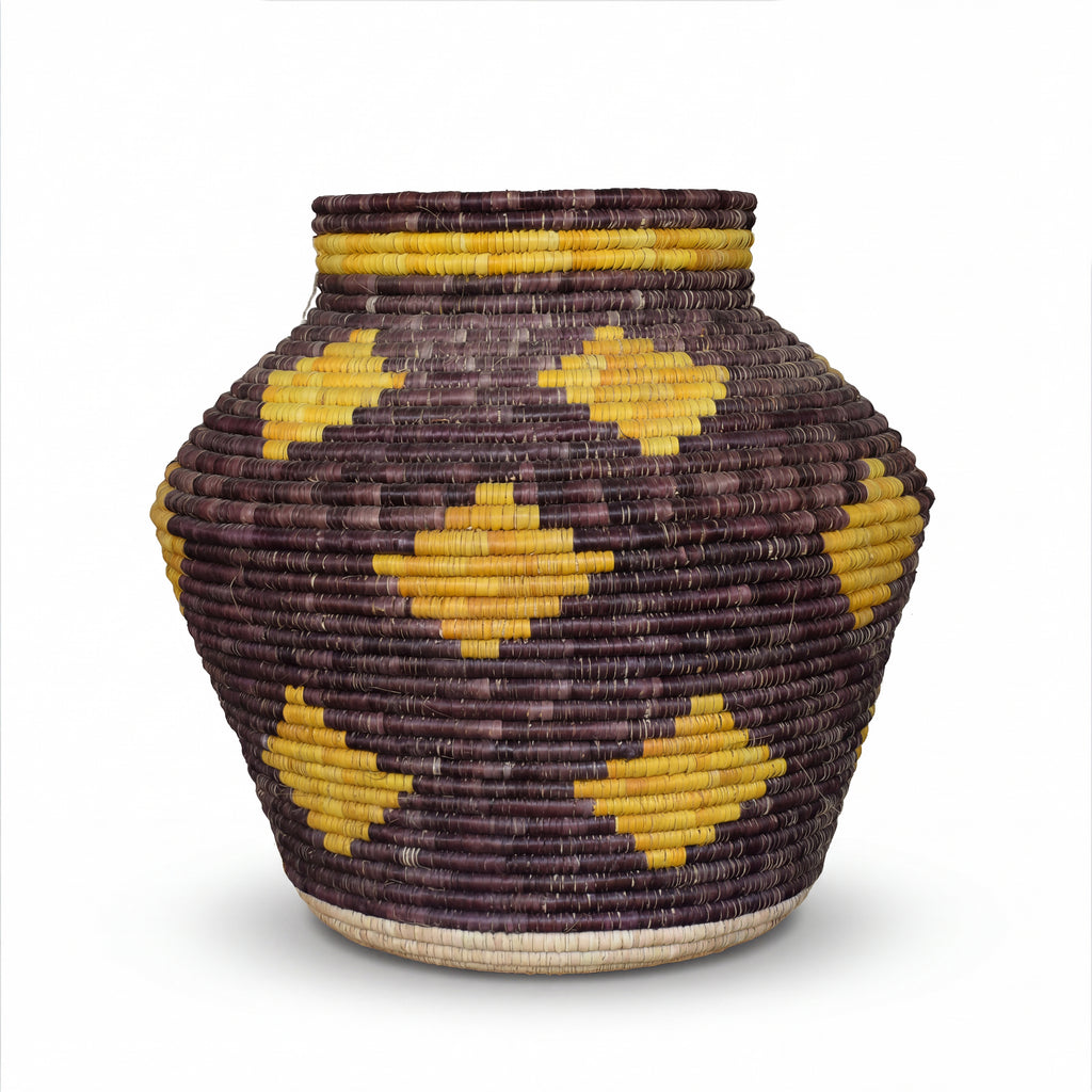 Golden Plum Diamond Potter Vase