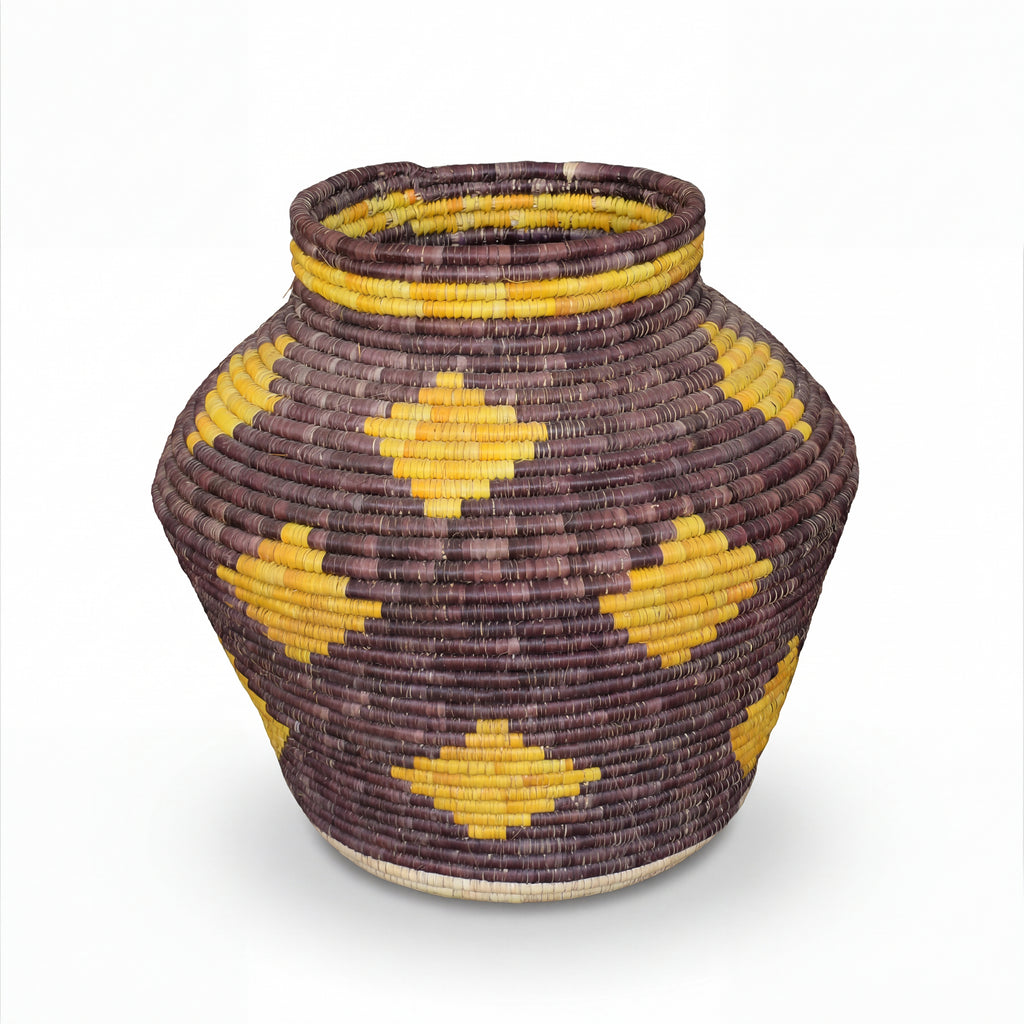 Golden Plum Diamond Potter Vase