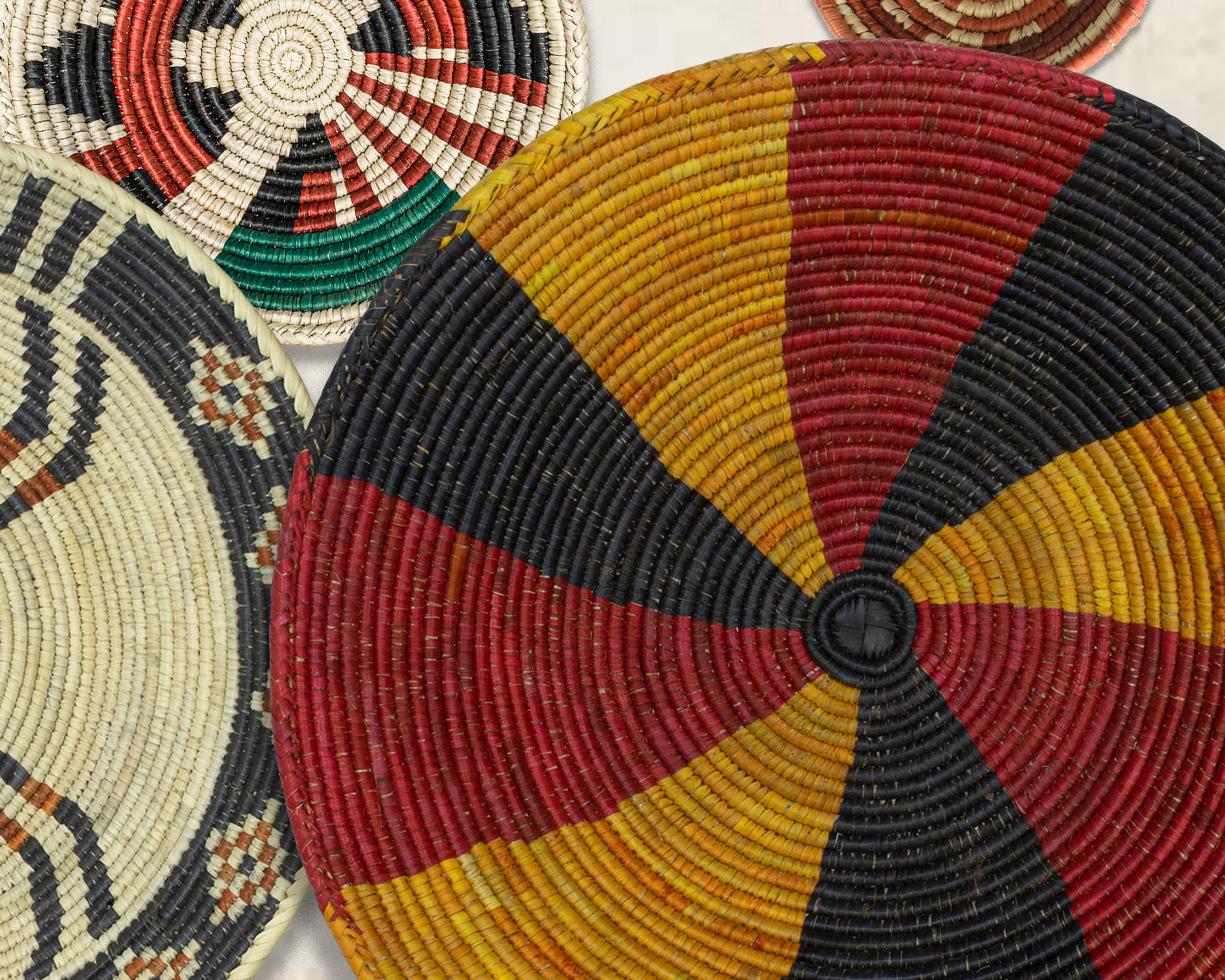 Set of 6 Handwoven wall baskets SET-375-6 N
