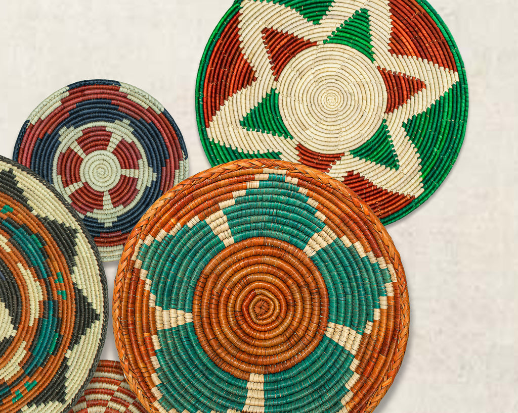 Set of 6 Handwoven wall baskets SET-275-6 N