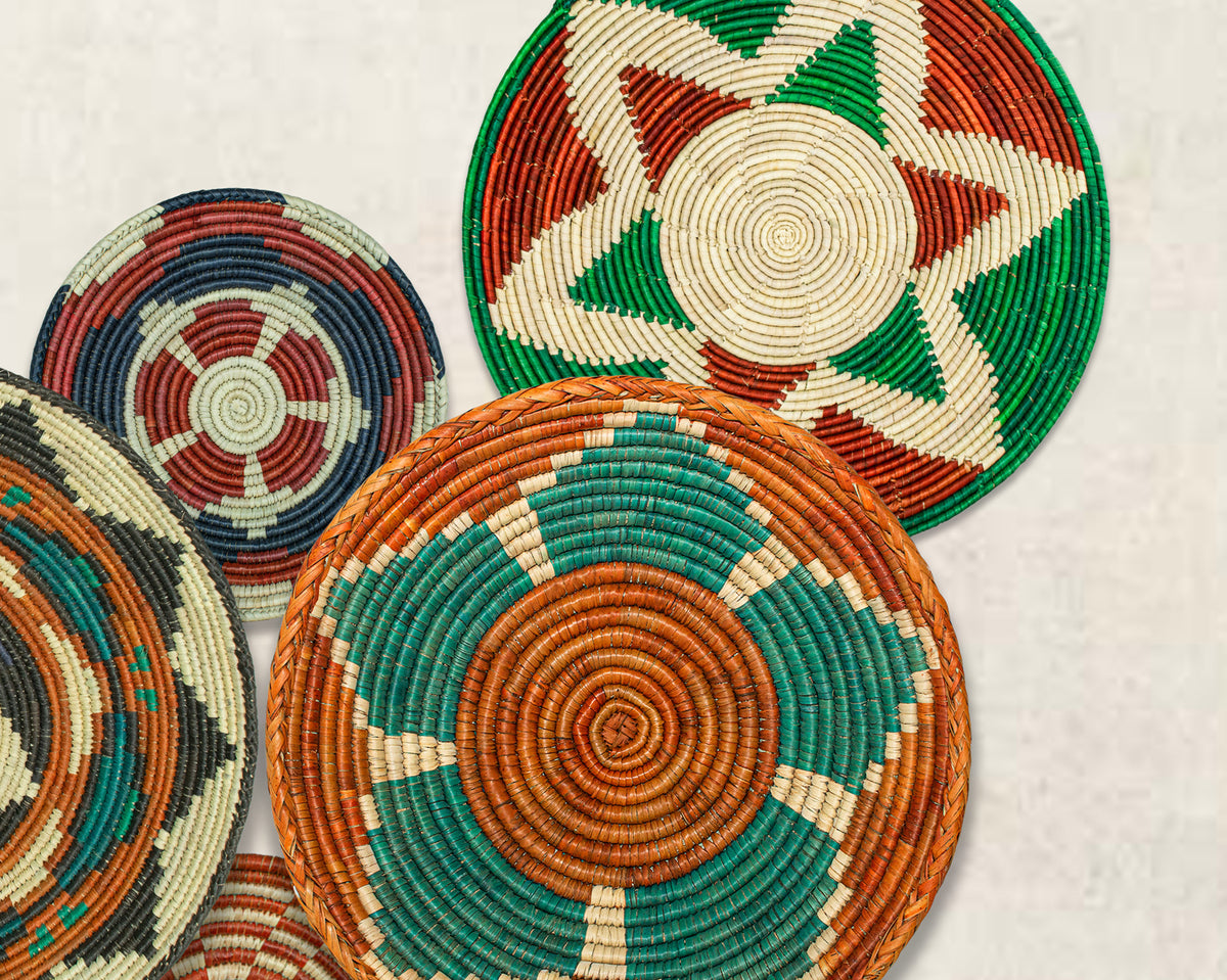 Set of 6 Handwoven wall baskets SET-275-6 N