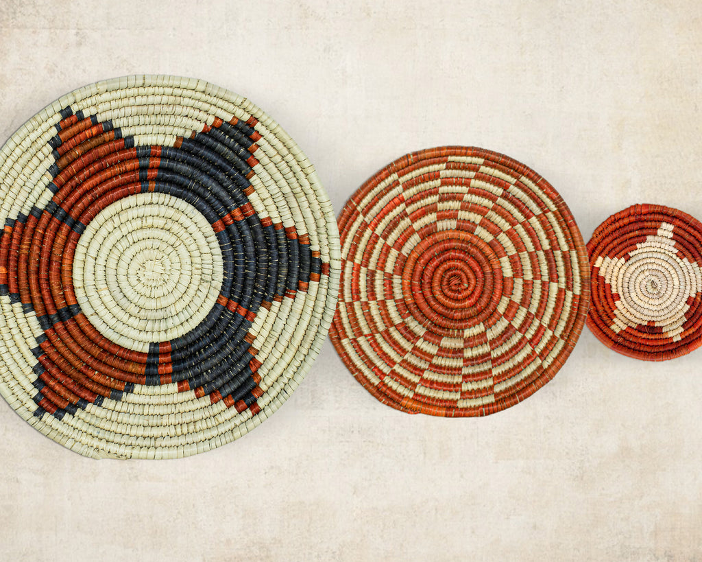 Set of 5 Handwoven wall baskets SET-52-5 N