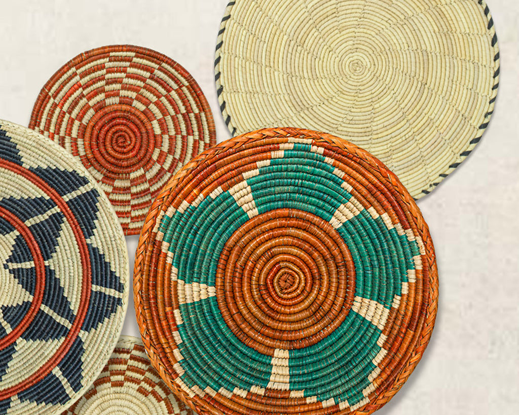 Set of 6 Handwoven wall baskets SET-276-6 N