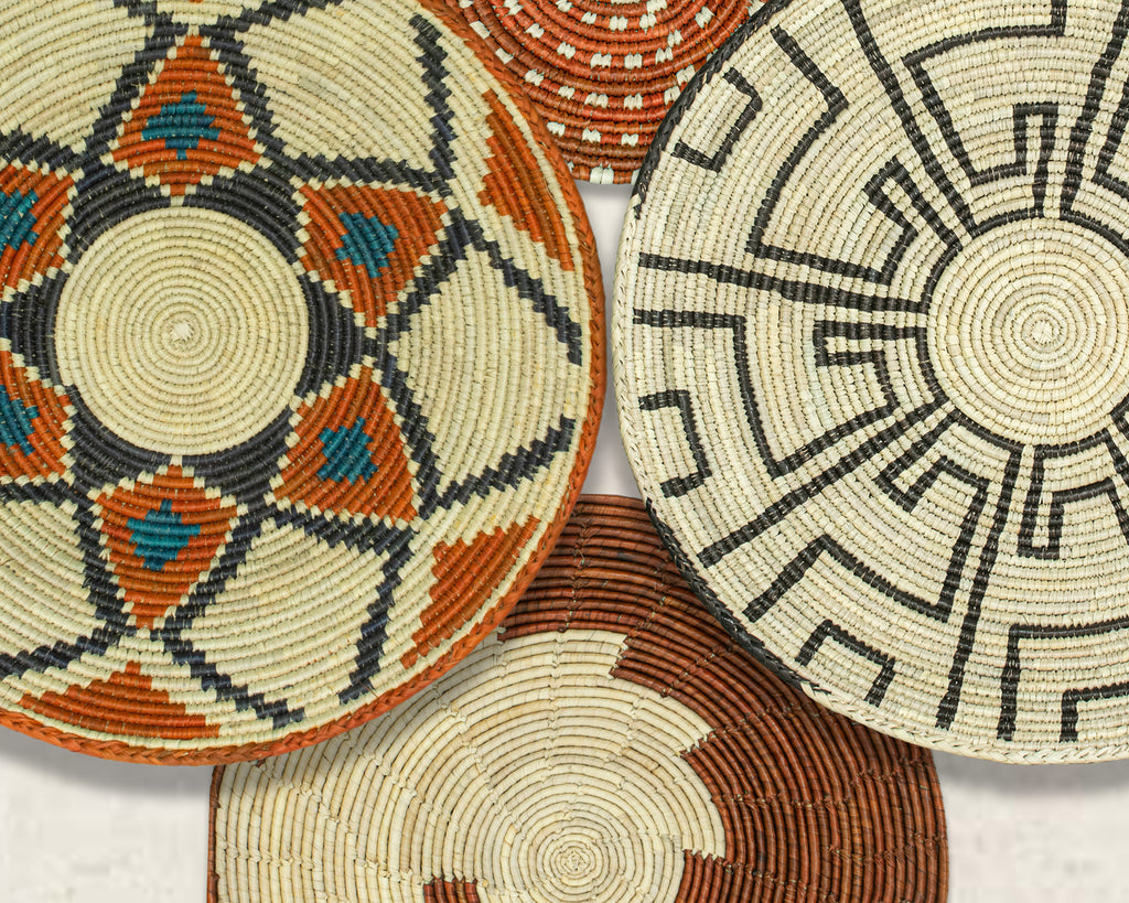 Set of 6 Handwoven wall baskets SET-399-6 N