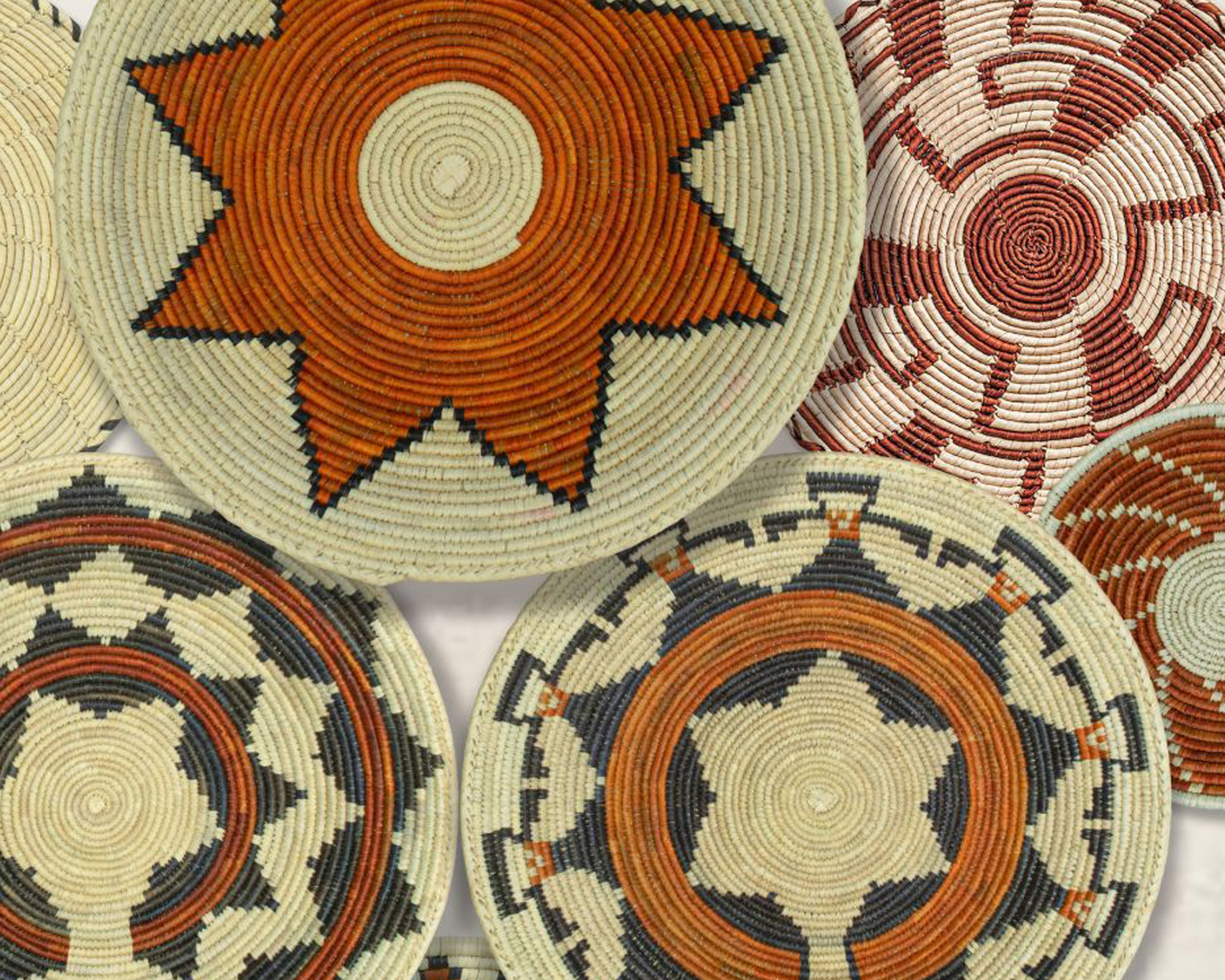Set of 10 Handwoven wall baskets SET-400-10 N