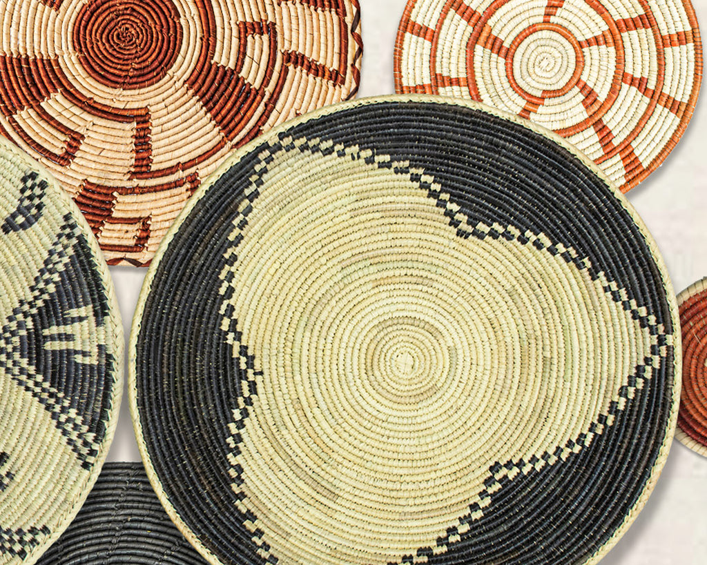 Set of 8 Handwoven wall baskets SET-249-8 N