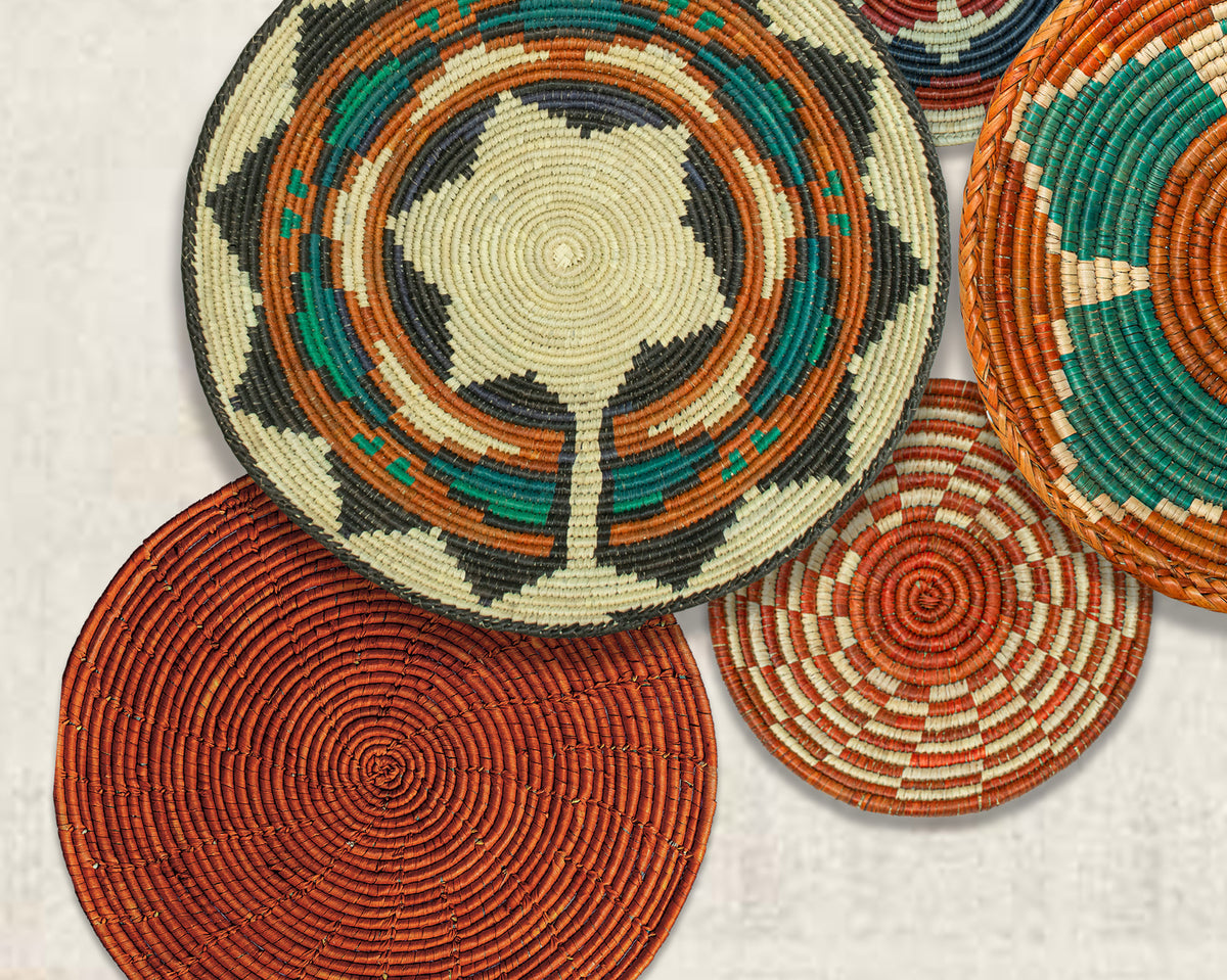 Set of 6 Handwoven wall baskets SET-275-6 N