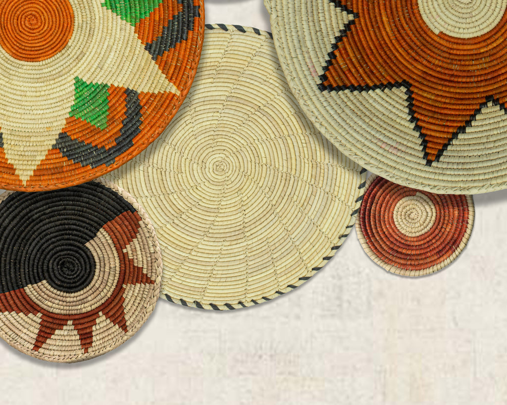 Set of 6 Handwoven wall baskets SET-268-6 N