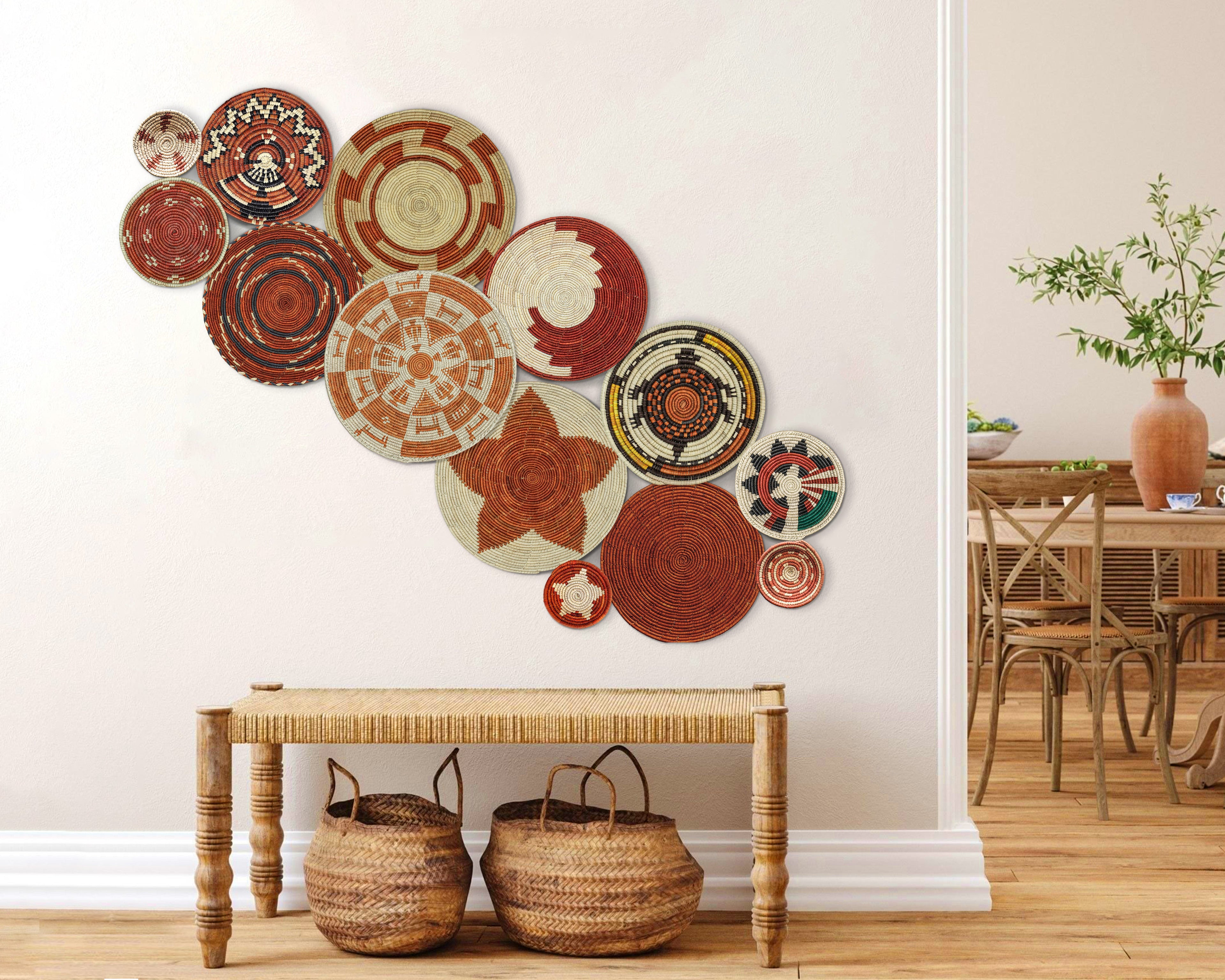 Set of 13 Handwoven wall baskets SET-181-13 N