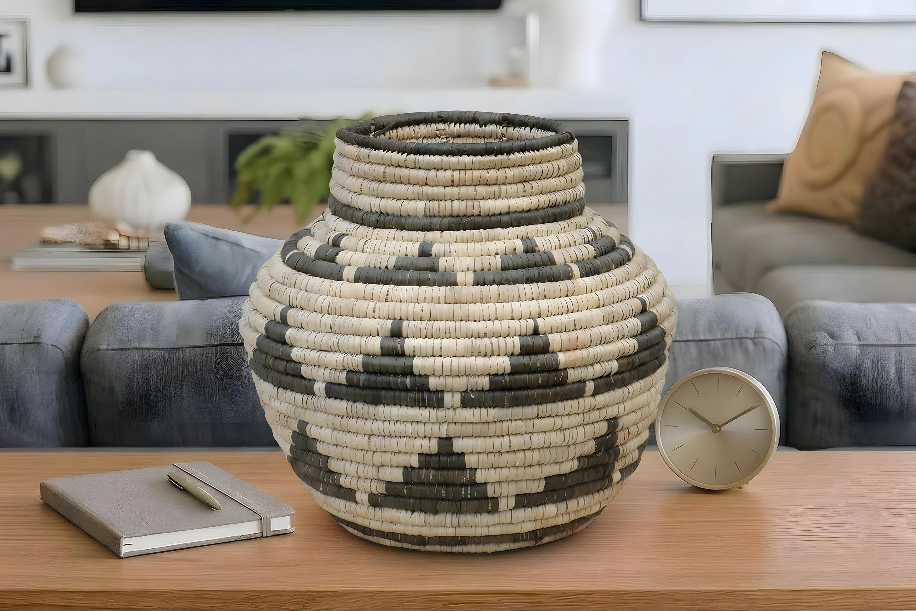 Charcoal Japandi Diamond Potter Basket