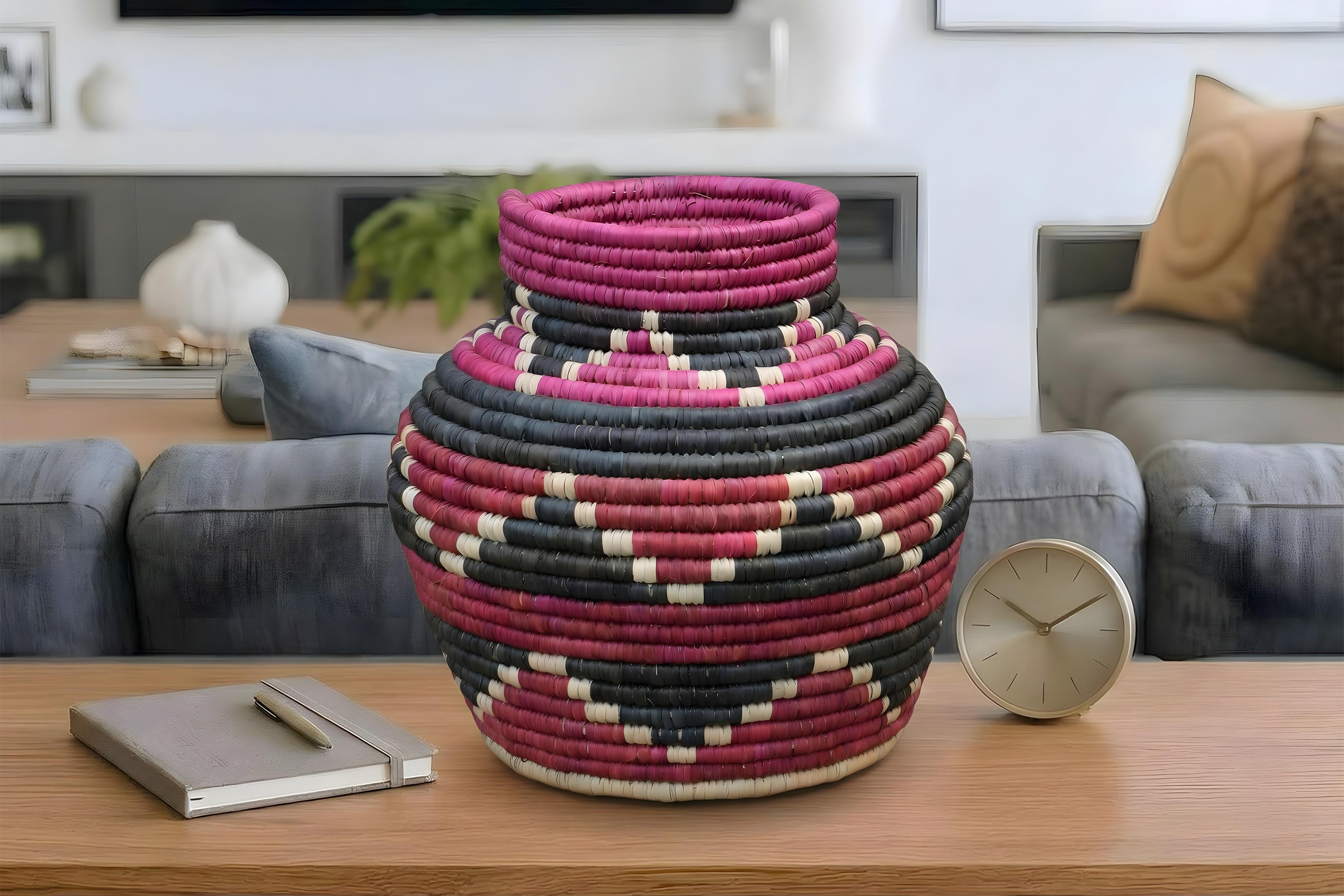 Hot Pink Charcoal Diamond Potter Basket