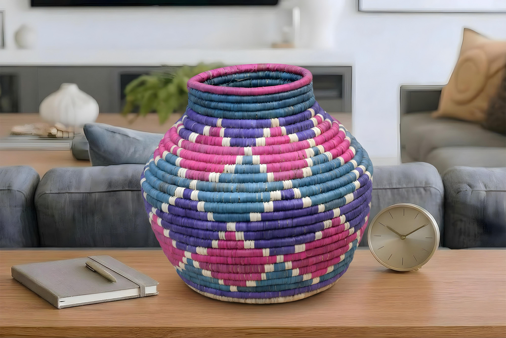 Pink Teal Potter Vase