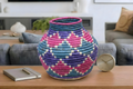 Pink Teal Potter Vase