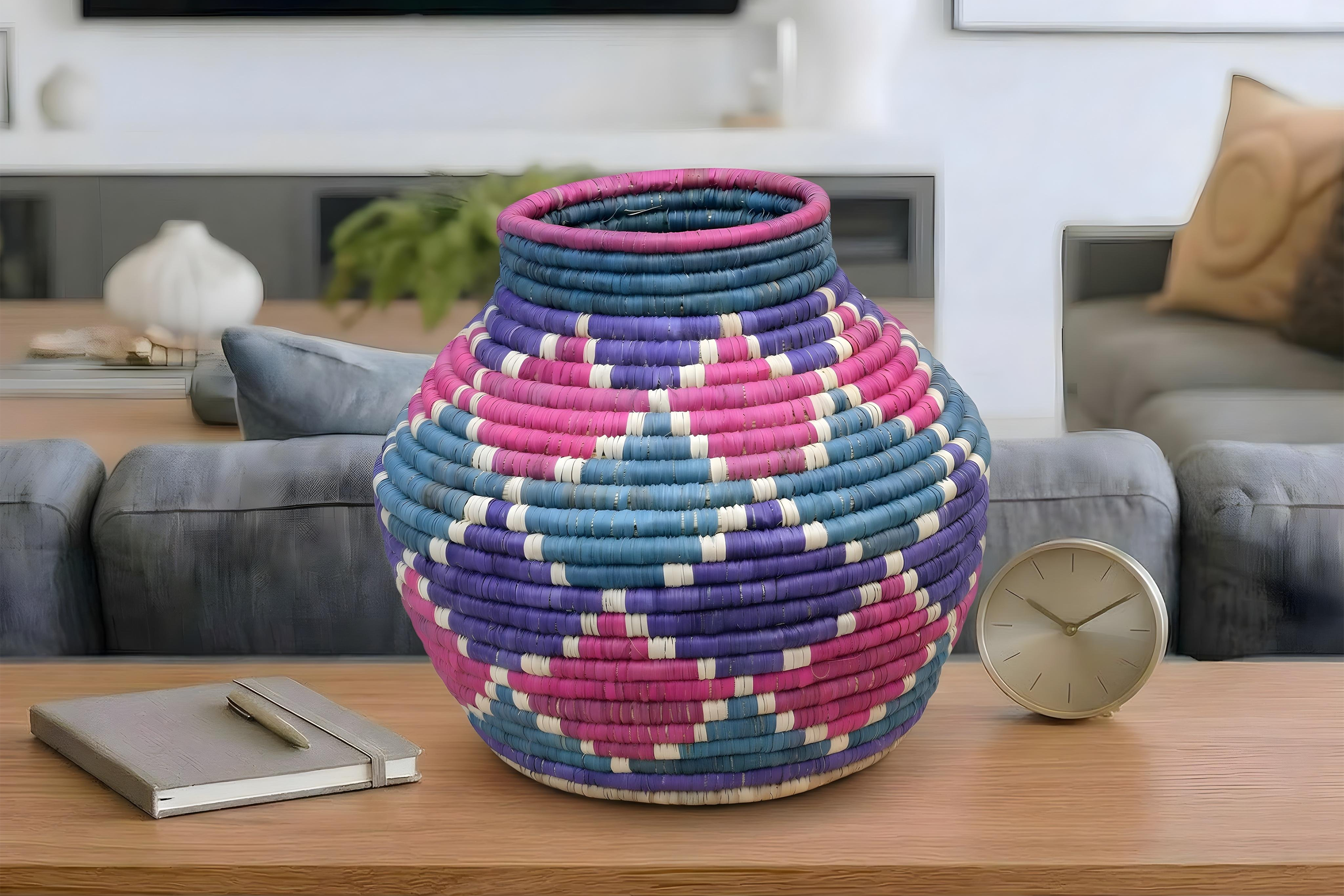 Pink Teal Potter Vase