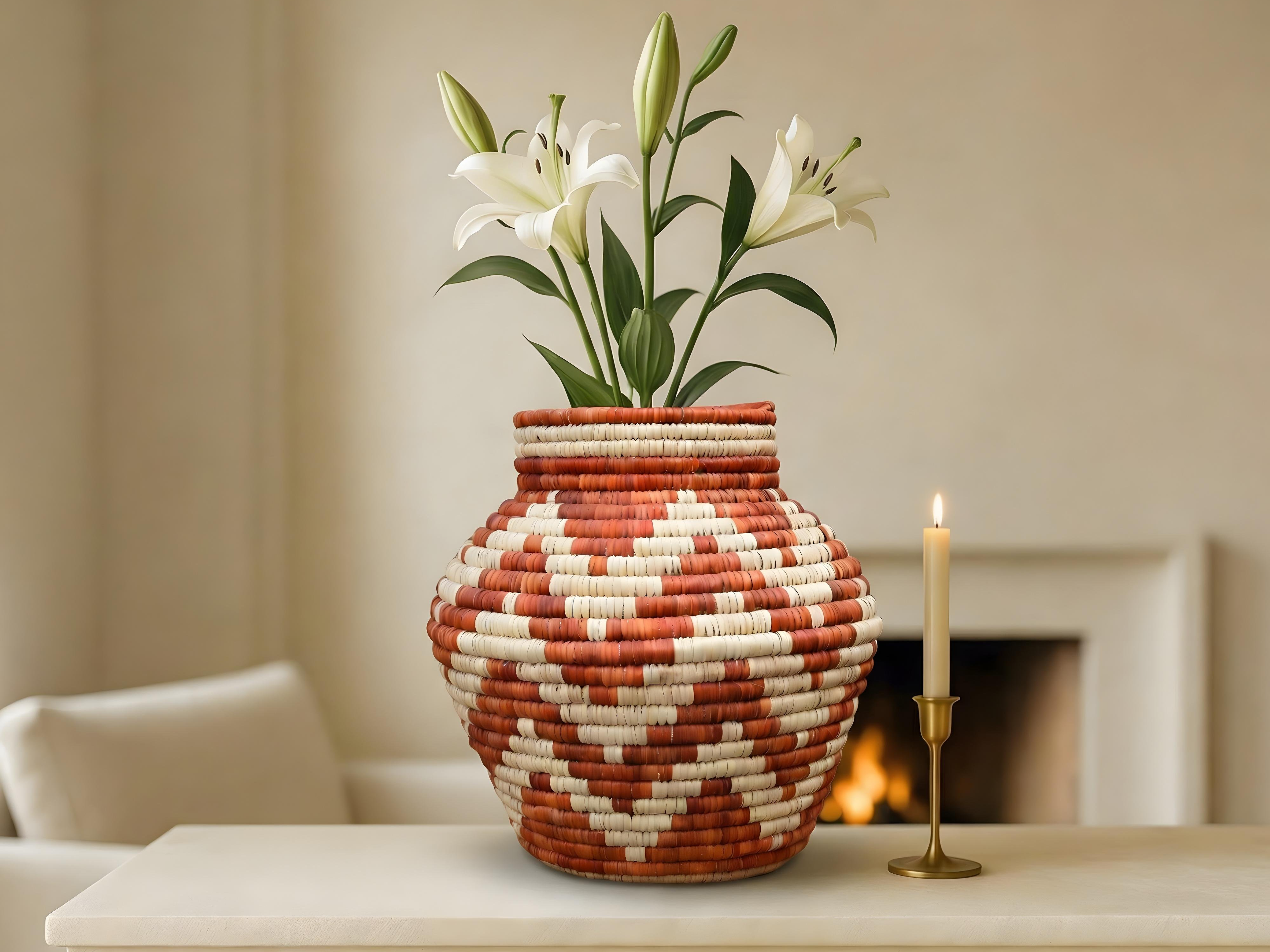 Terracotta Diamond Potter Basket