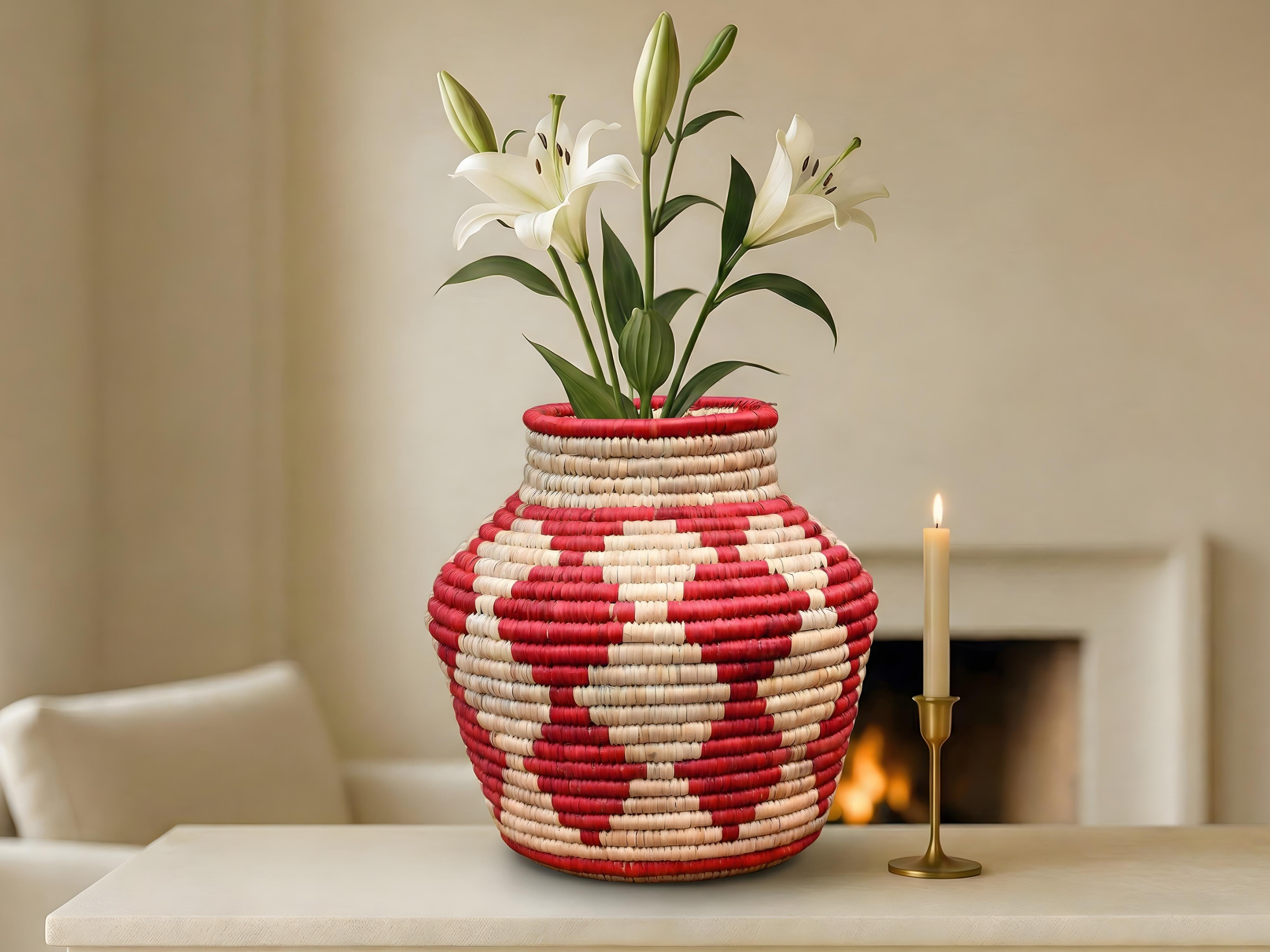 Cherry Red Diamond Potter Basket