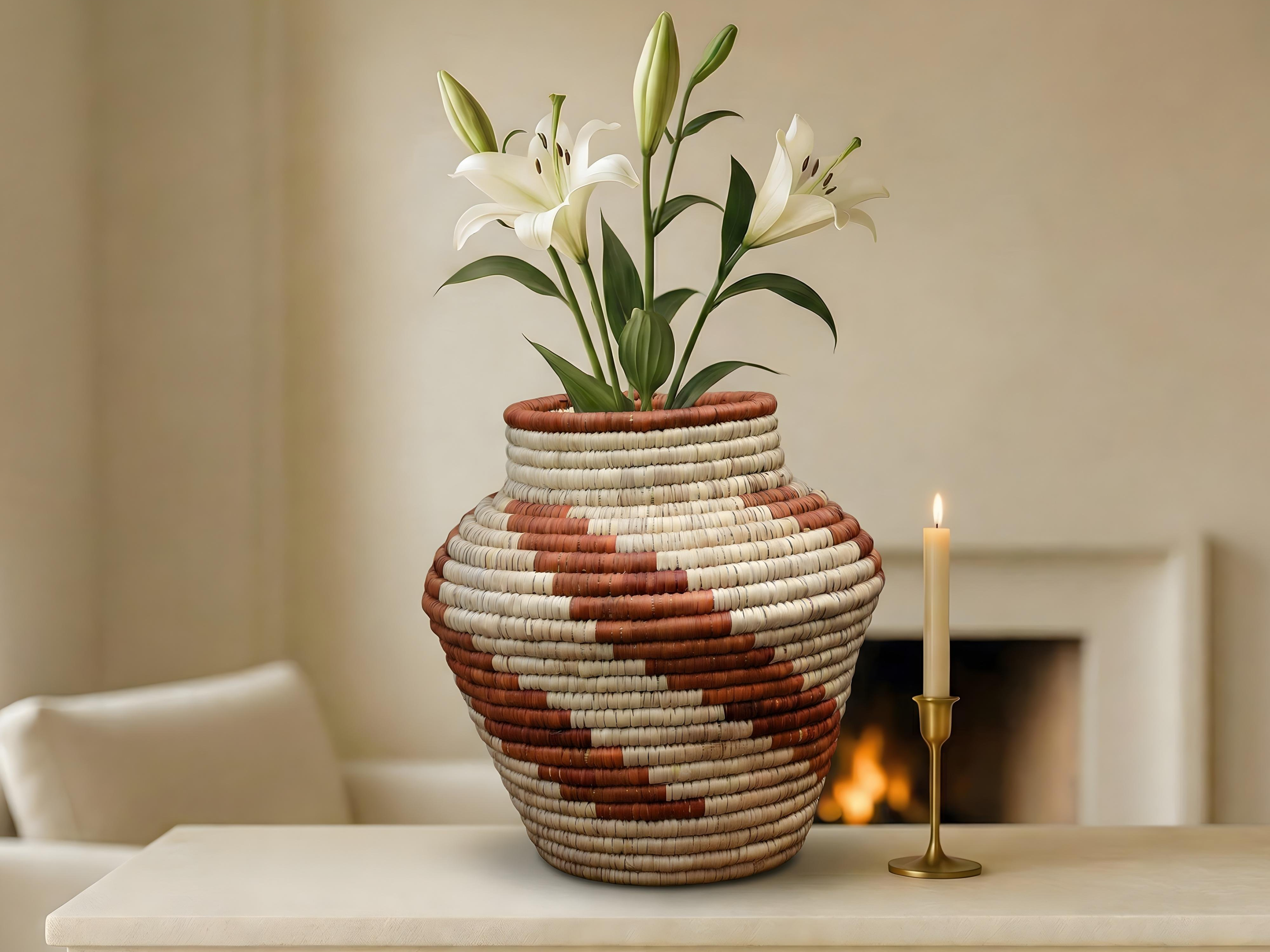 Blush Cream Diamond Potter Basket