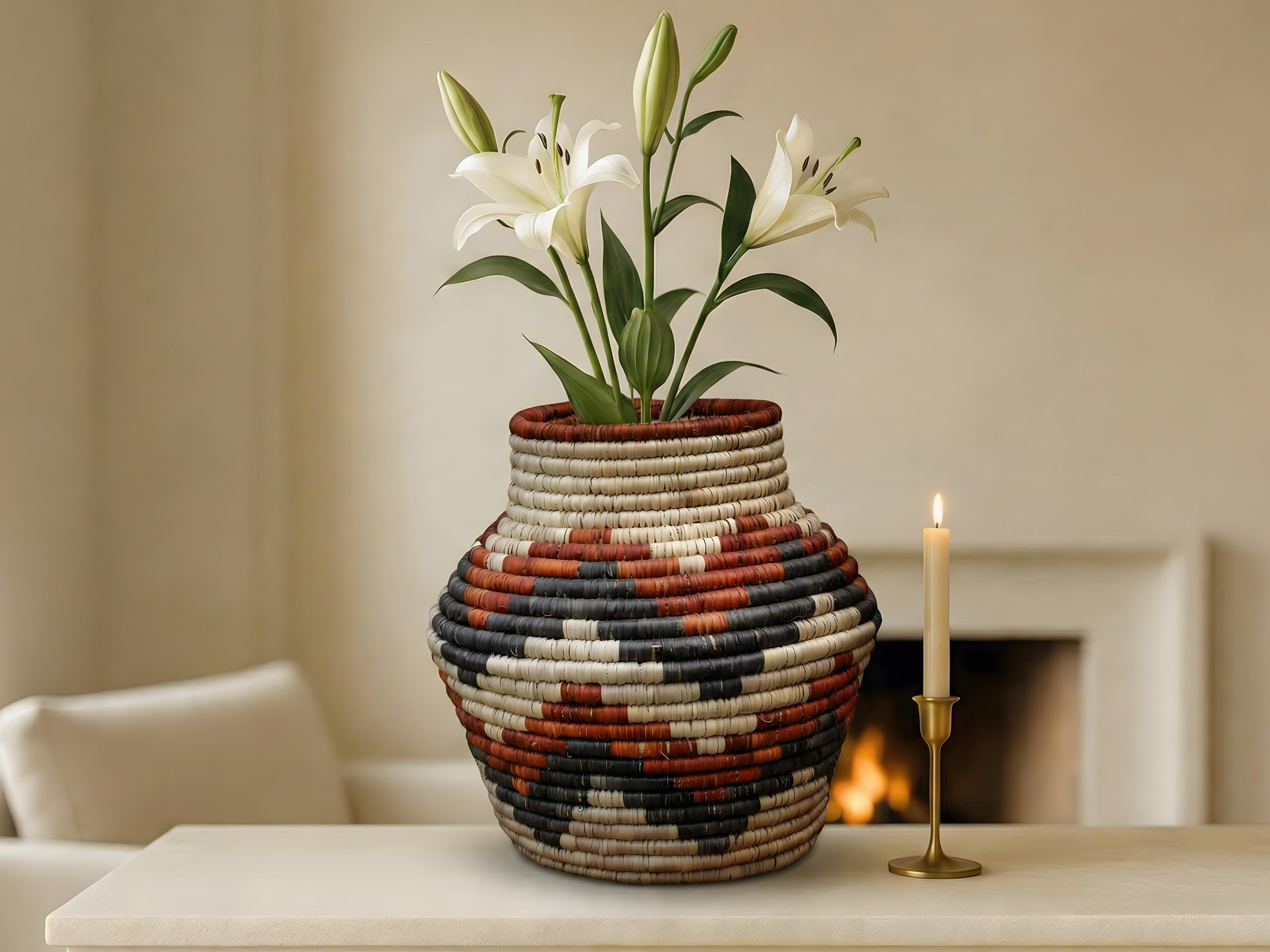Three Colour Diamond Potter Basket