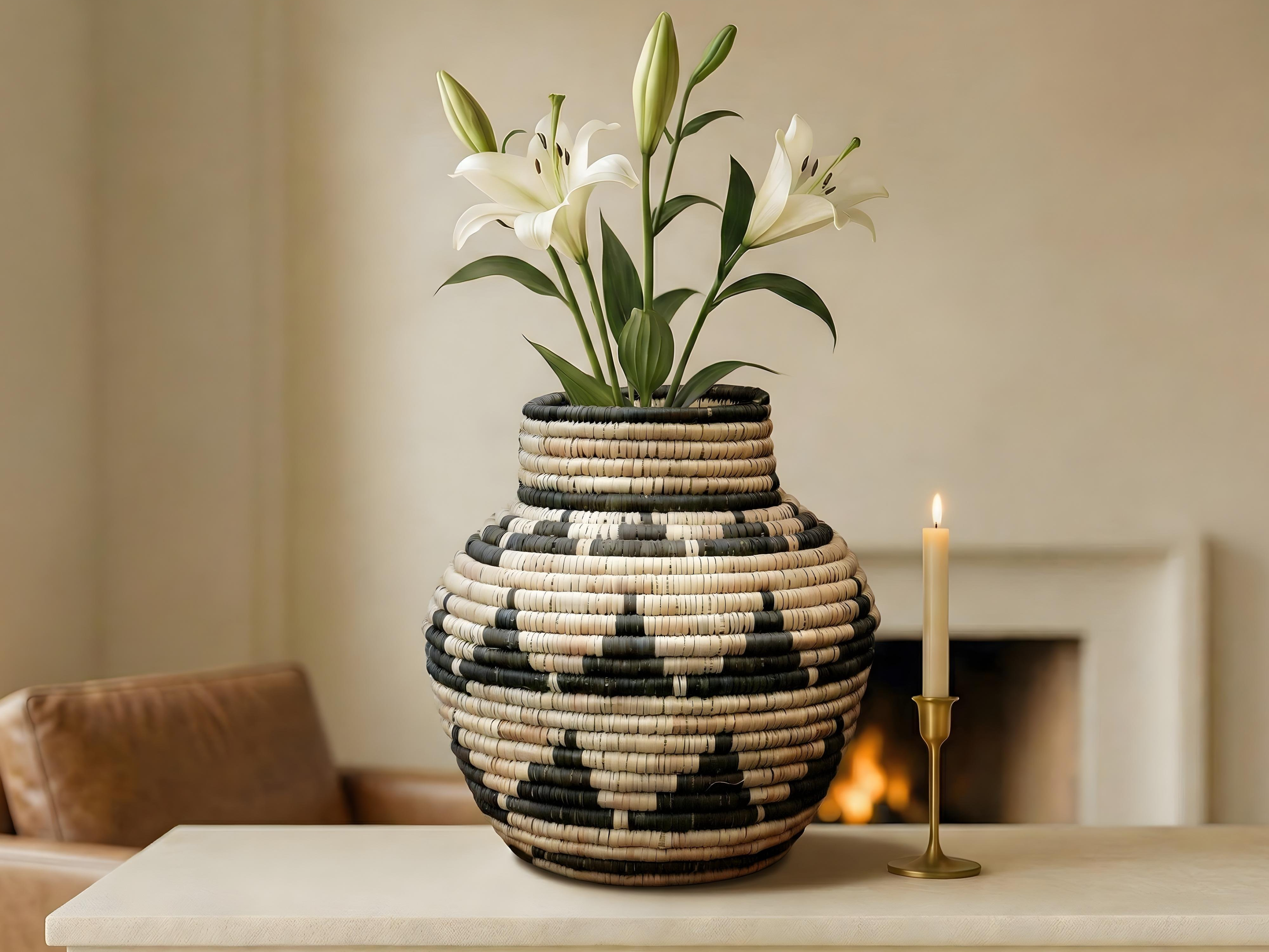 Charcoal Japandi Diamond Potter Basket