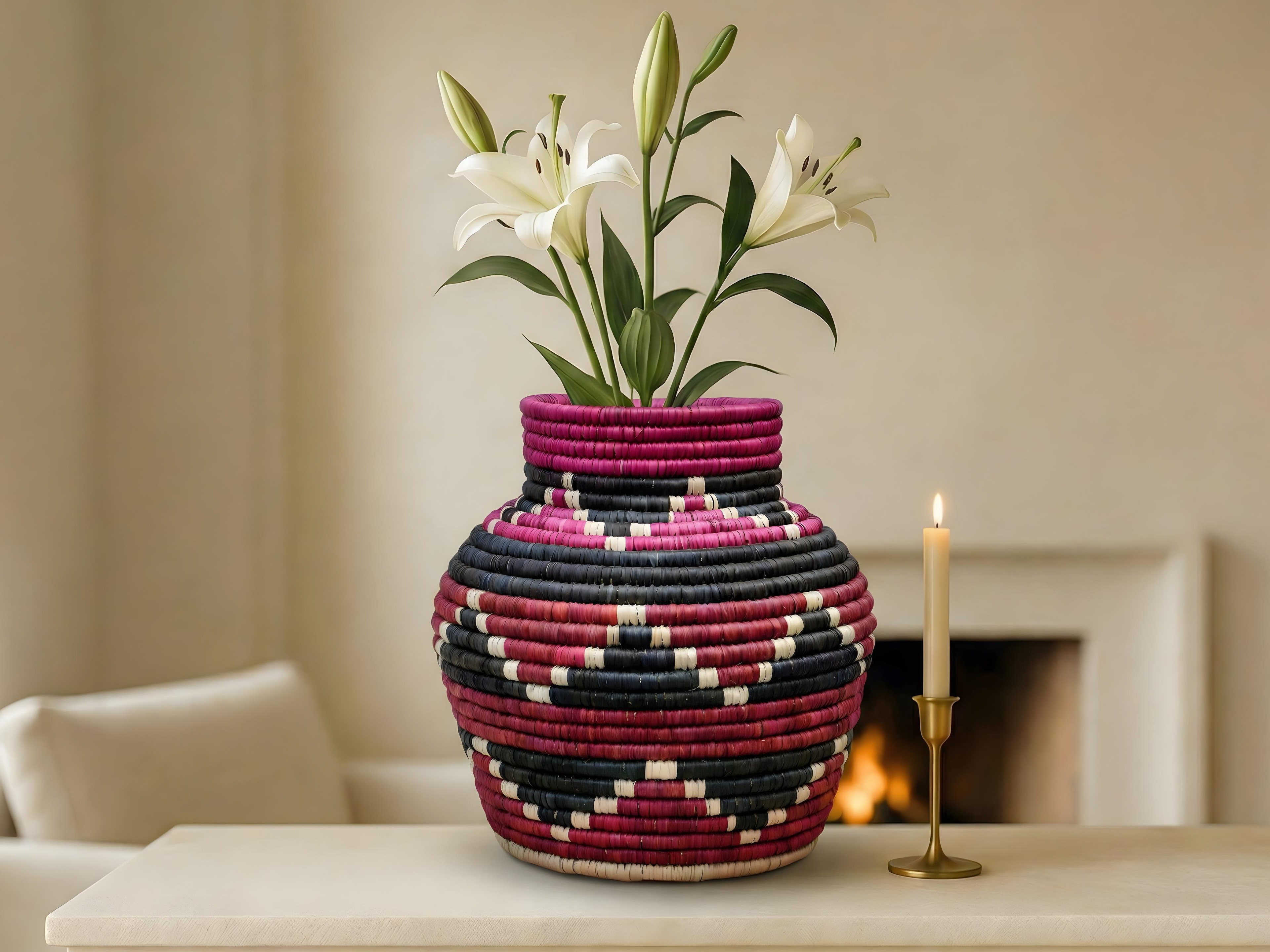 Hot Pink Charcoal Diamond Potter Basket