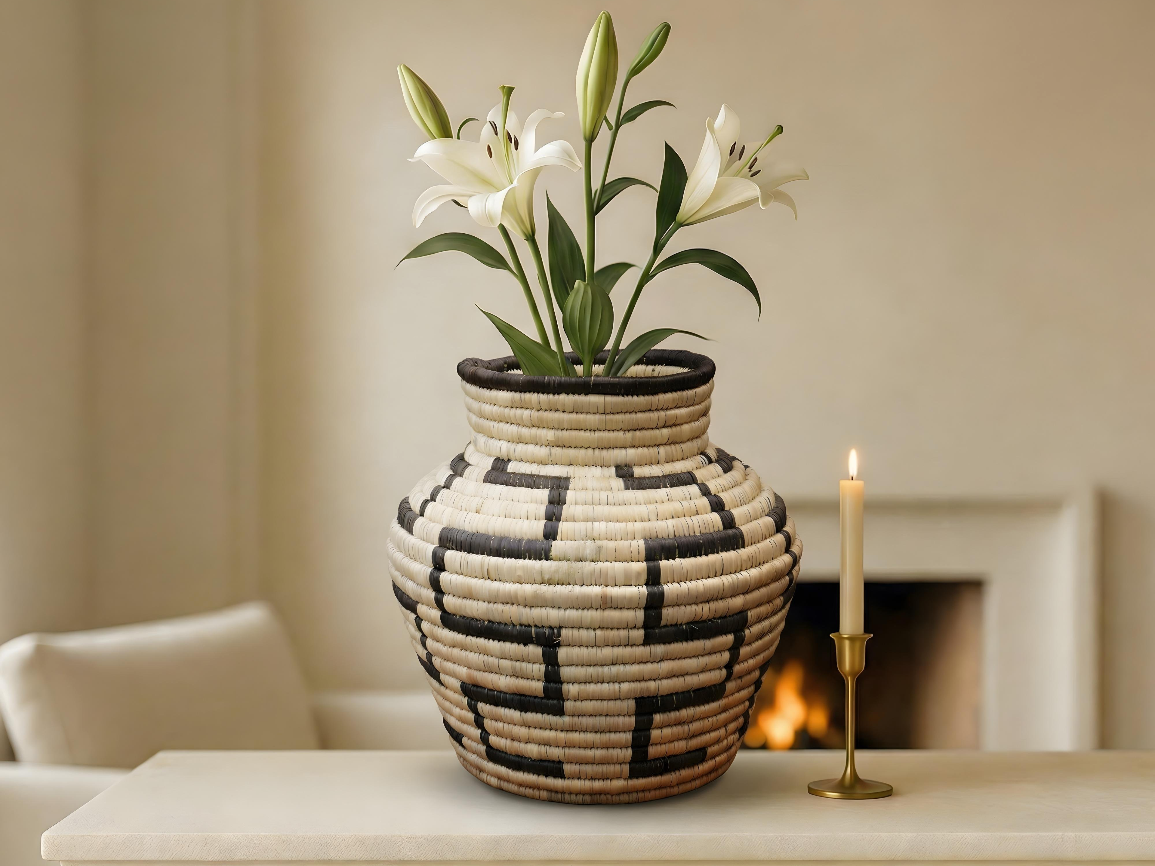 Maze Step Pattern Potter Basket