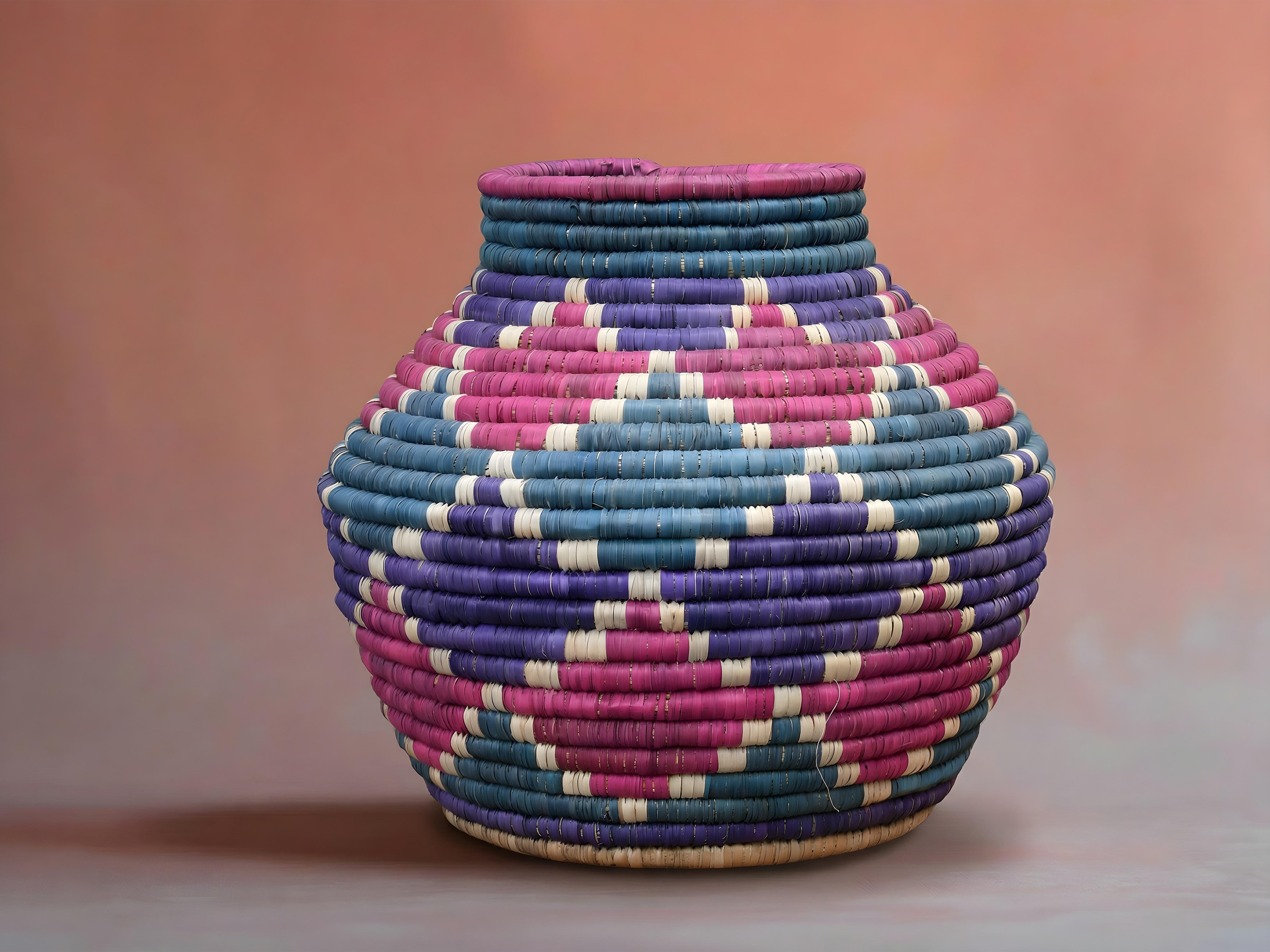 Pink Teal Potter Vase