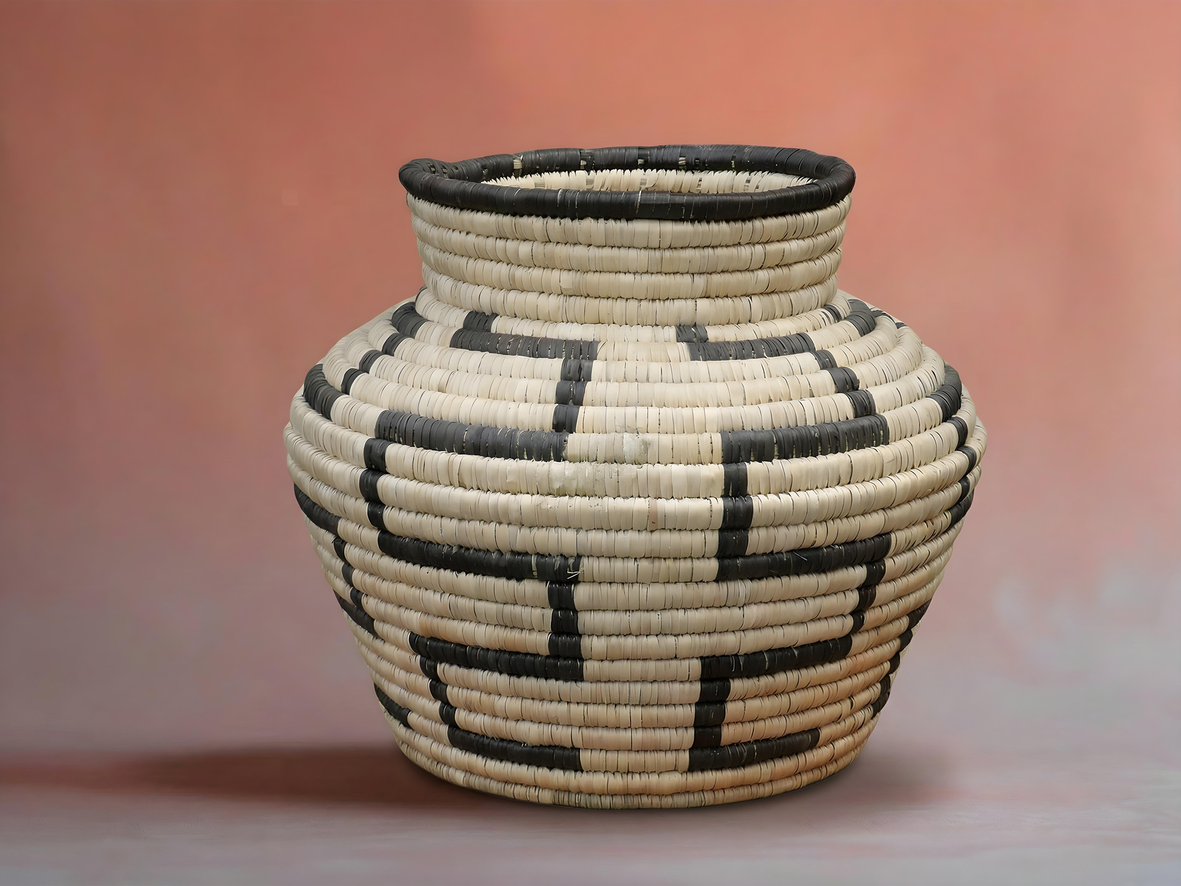 Maze Step Pattern Potter Basket